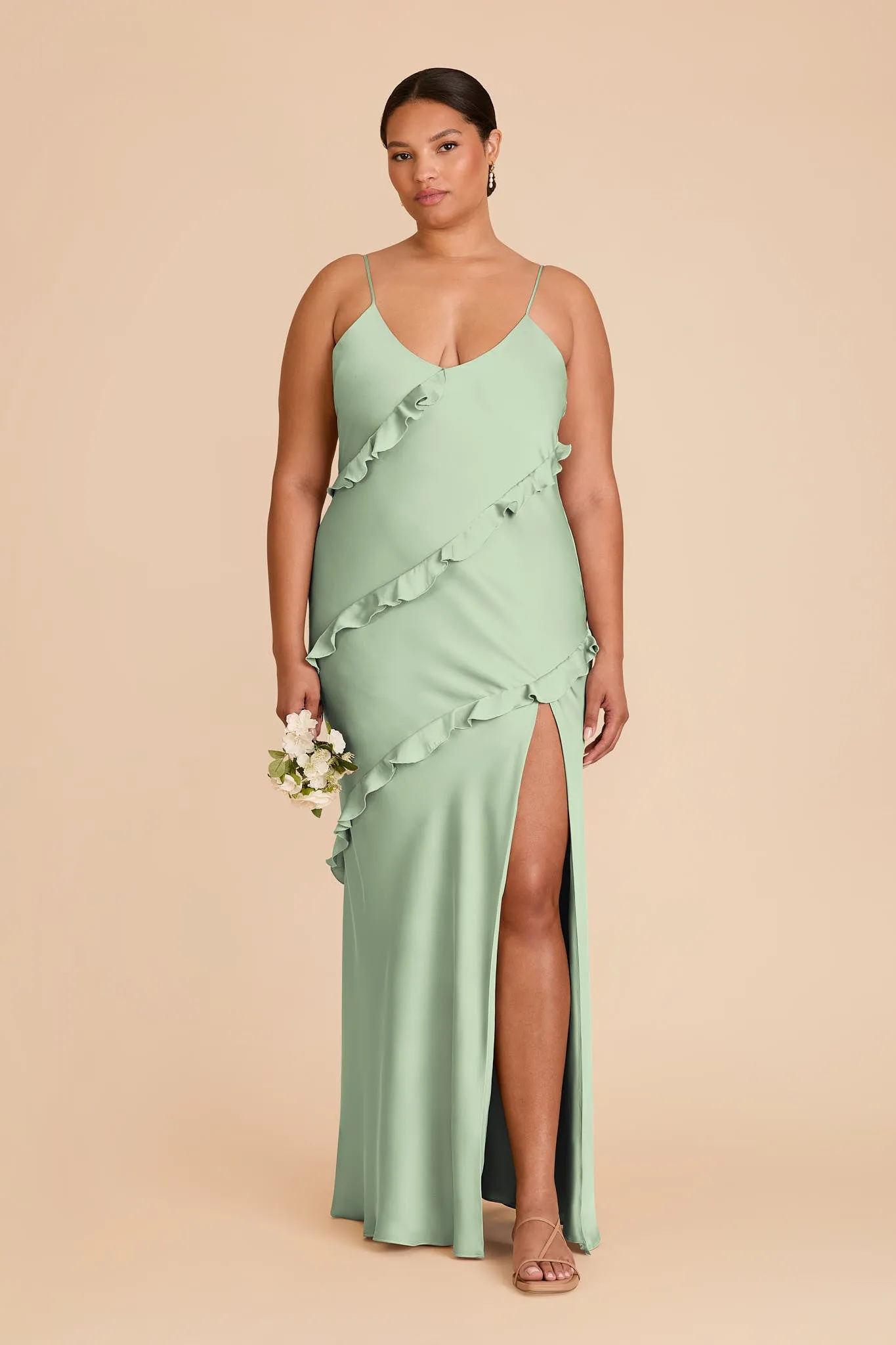 Valentina Matte Satin Dress - Pistachio sold by Birdy Grey product image thumbnail 2