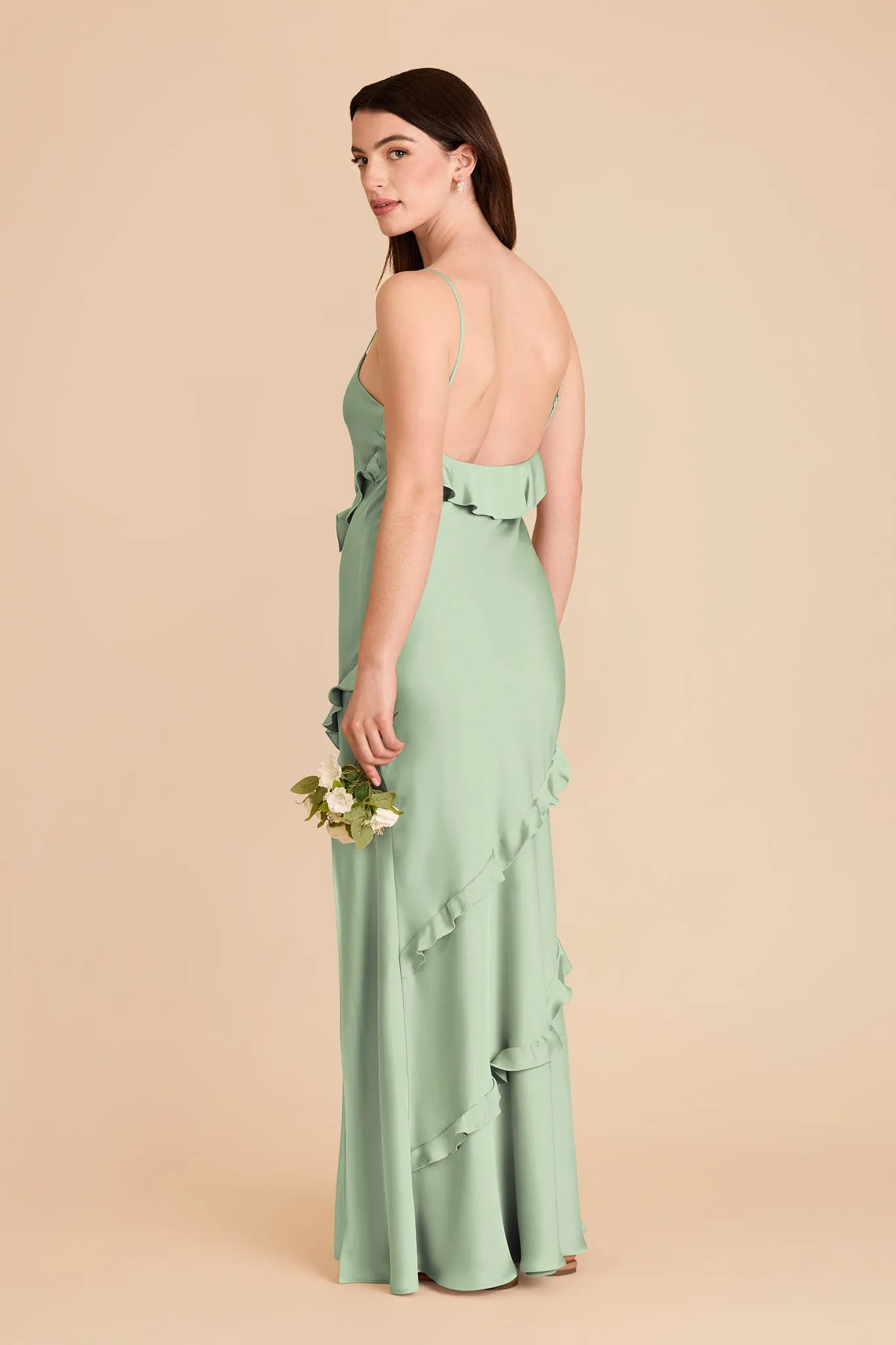 Valentina Matte Satin Dress - Pistachio sold by Birdy Grey product image thumbnail 4