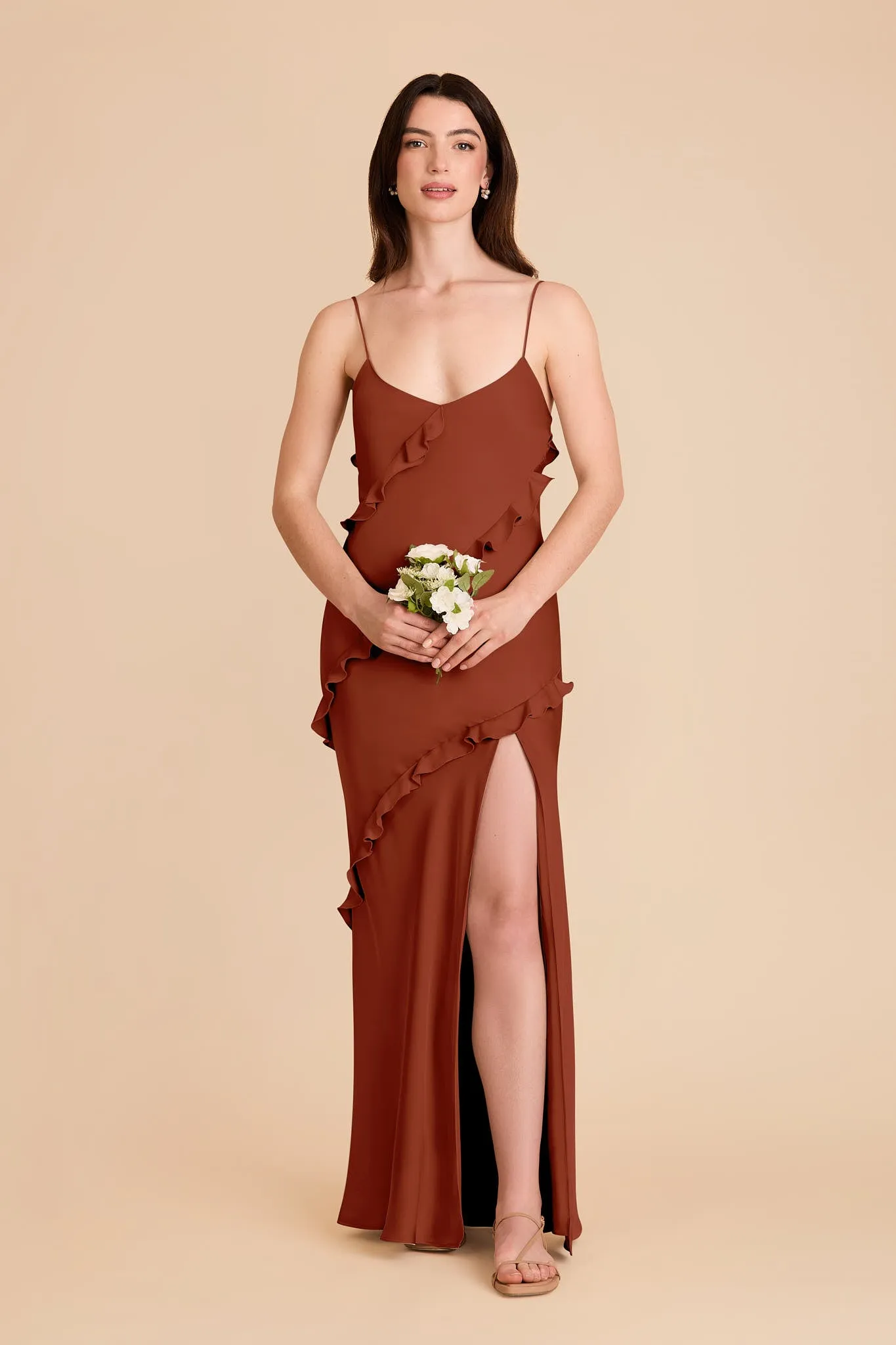 Valentina Matte Satin Dress - Auburn sold by Birdy Grey product image thumbnail 3