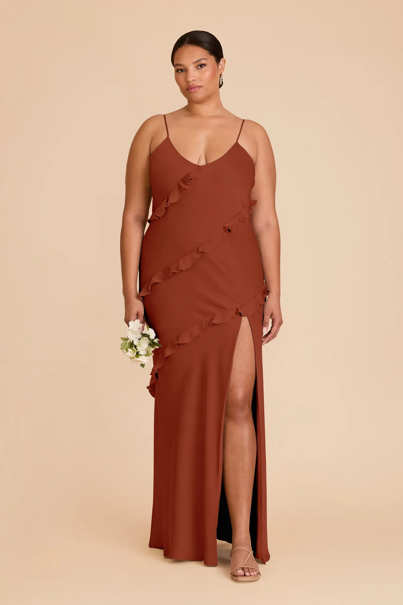 Valentina Matte Satin Dress - Auburn sold by Birdy Grey product image thumbnail 2