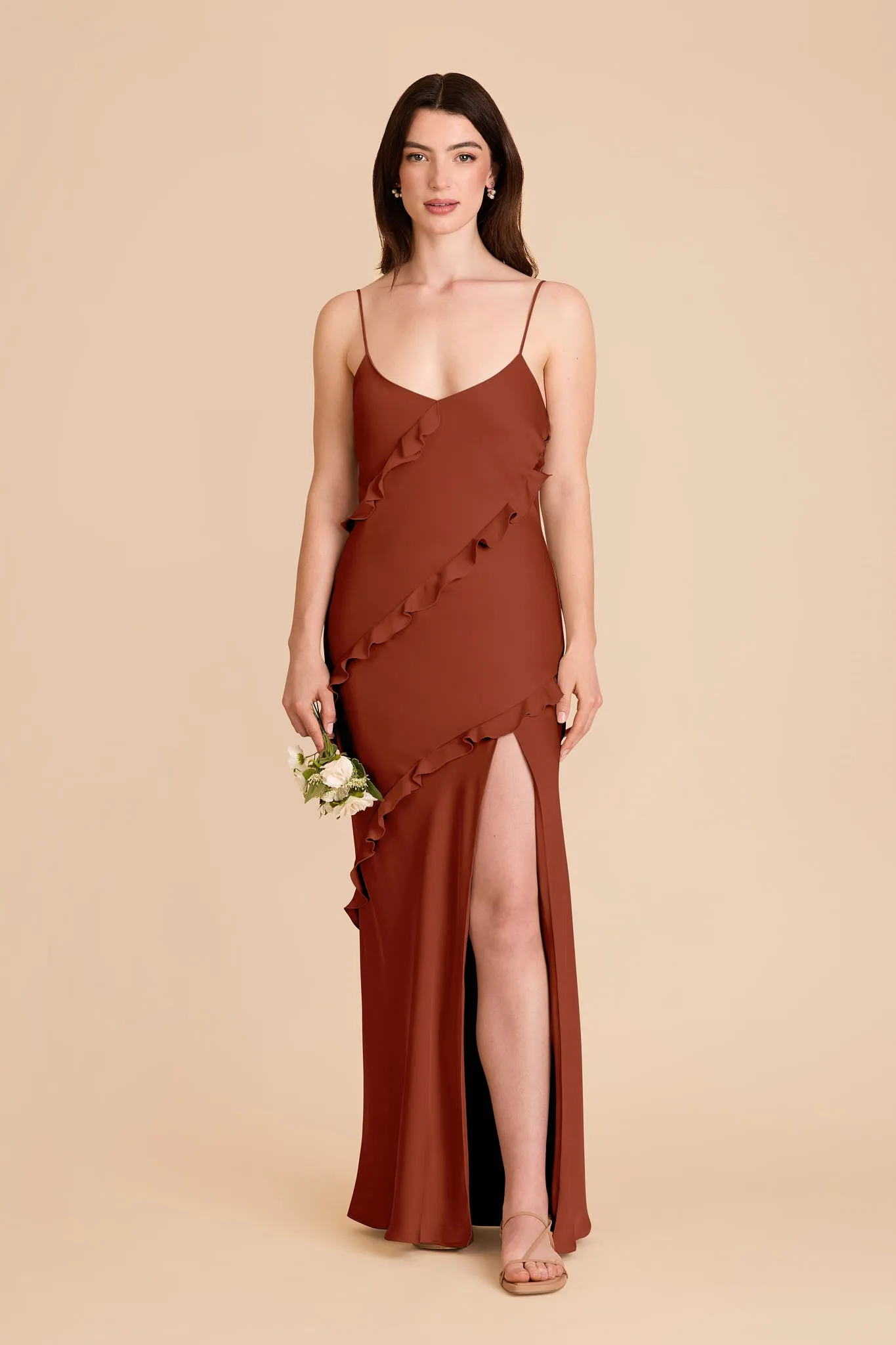 Valentina Matte Satin Dress - Auburn sold by Birdy Grey