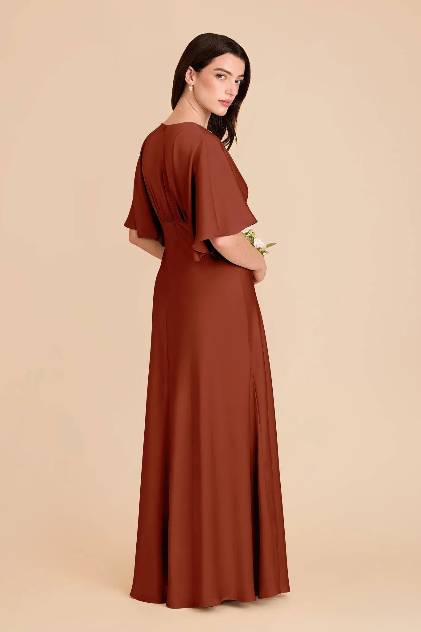 Shyla Matte Satin Dress - Auburn sold by Birdy Grey product image thumbnail 5