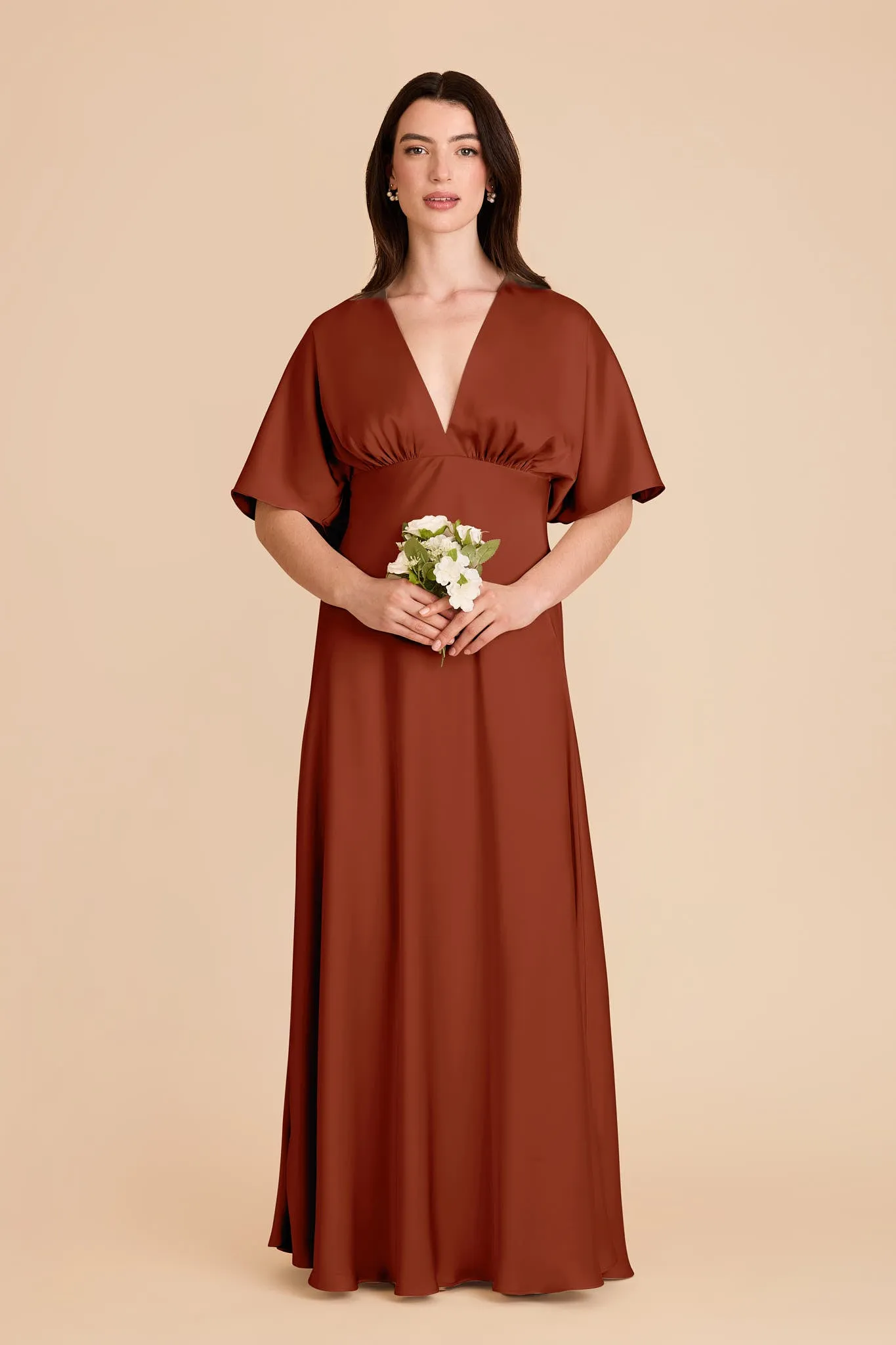 Shyla Matte Satin Dress - Auburn sold by Birdy Grey product image thumbnail 3