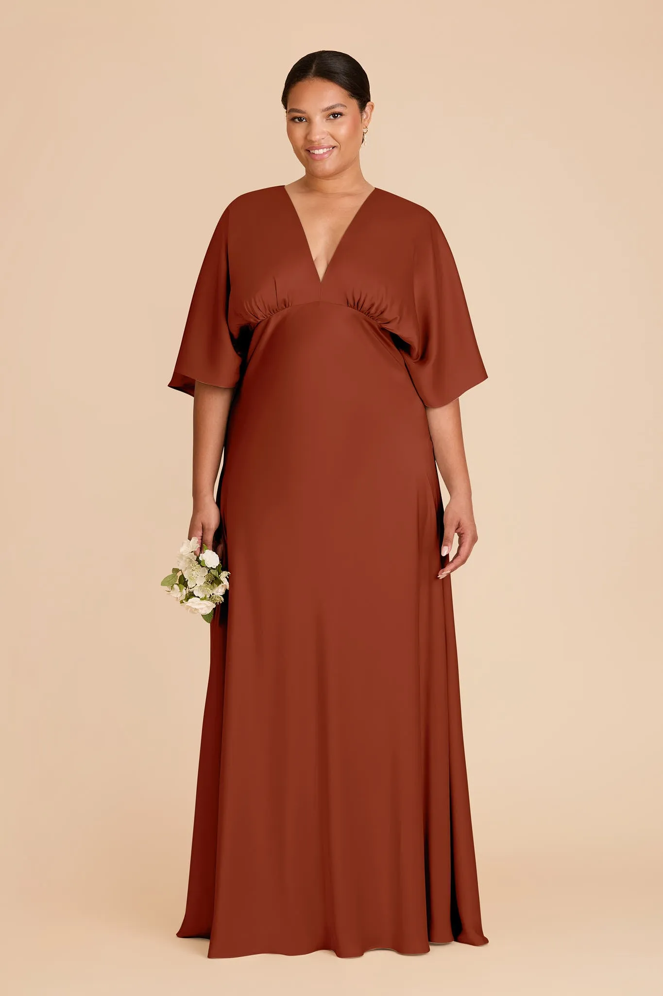Shyla Matte Satin Dress - Auburn sold by Birdy Grey product image thumbnail 2