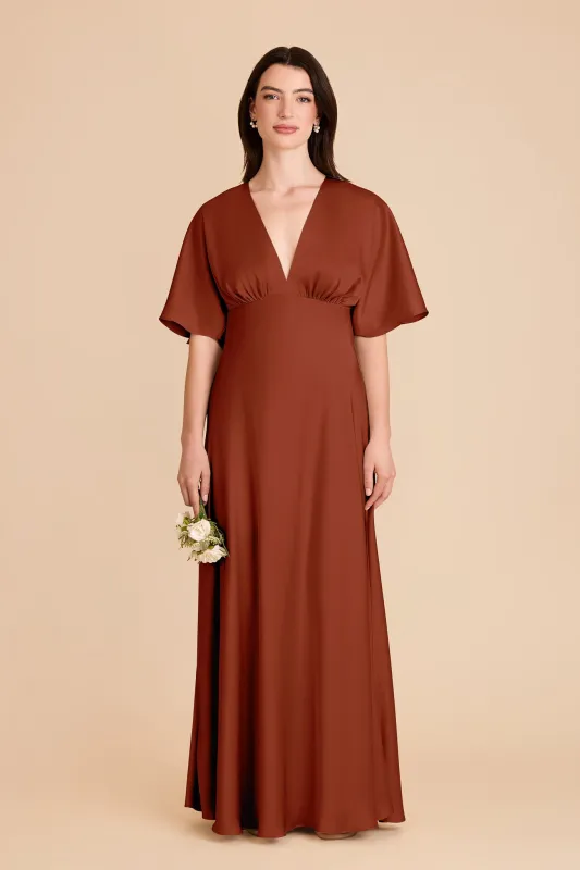 Shyla Matte Satin Dress - Auburn sold by Birdy Grey
