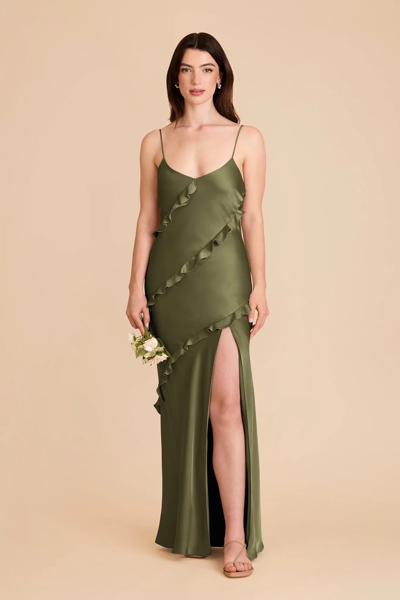Valentina Matte Satin Dress - Martini sold by Birdy Grey