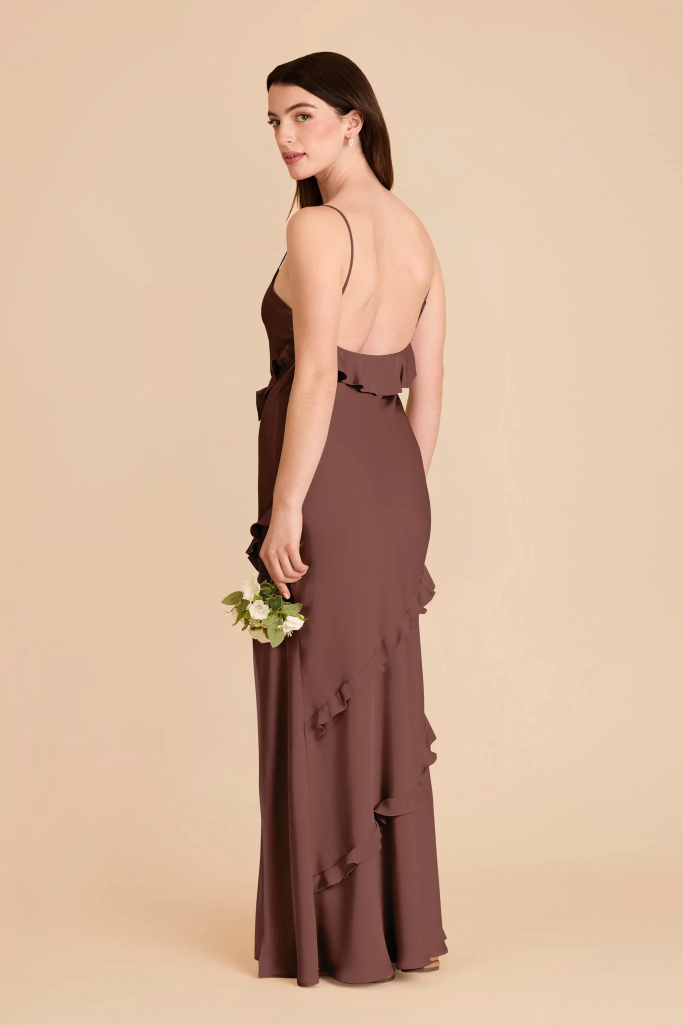 Valentina Matte Satin Dress - Chocolate Brown sold by Birdy Grey product image thumbnail 5