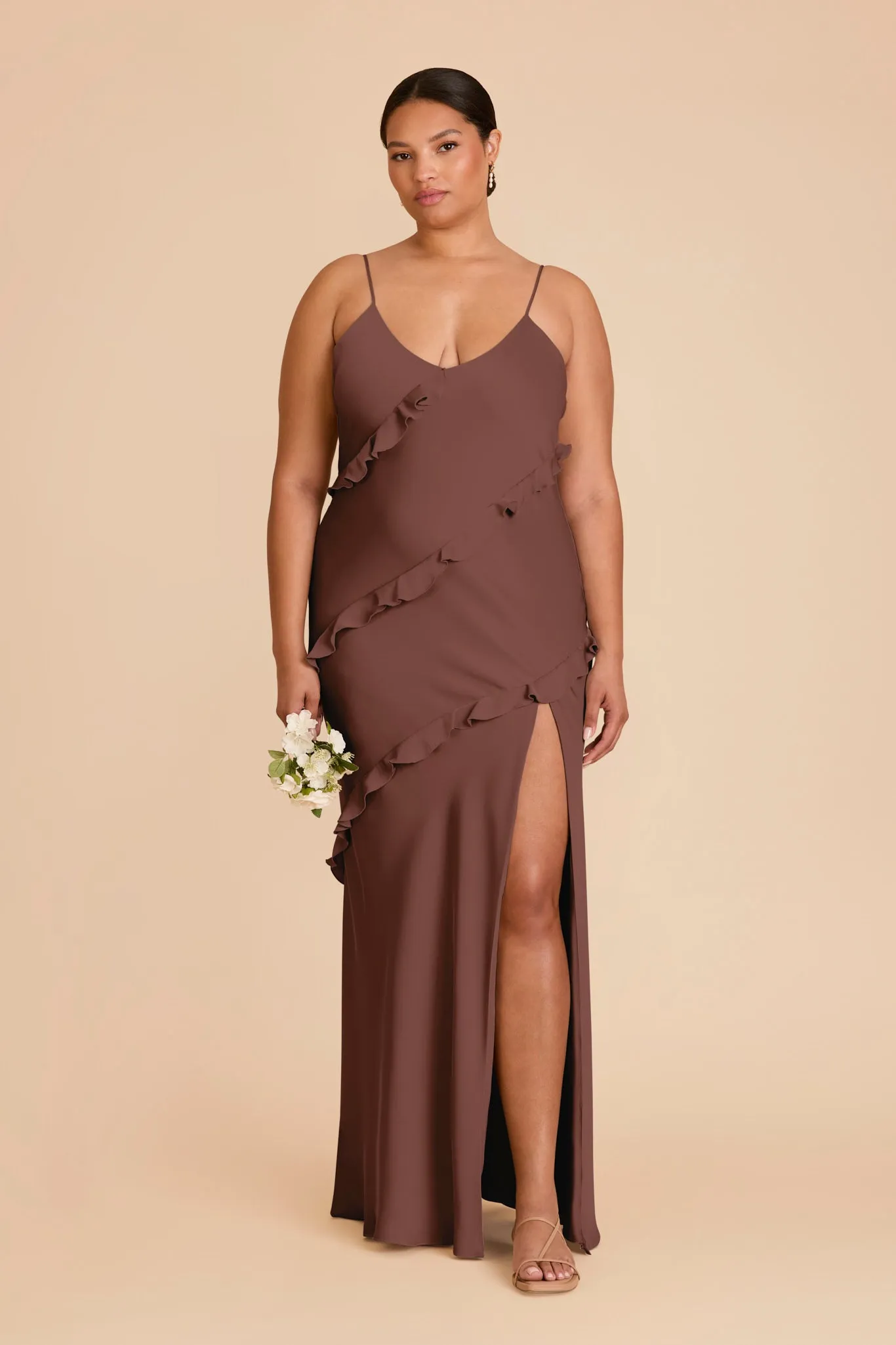 Valentina Matte Satin Dress - Chocolate Brown sold by Birdy Grey product image thumbnail 2
