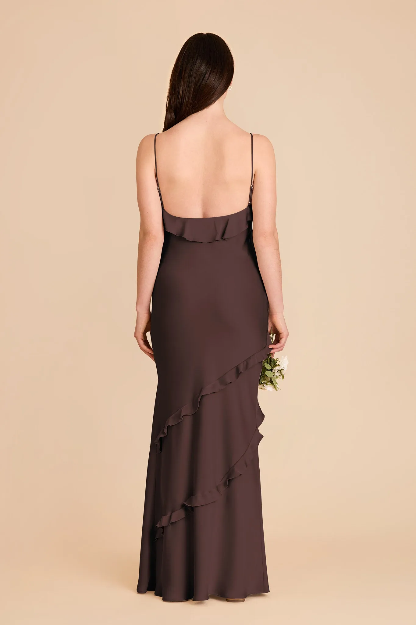 Valentina Matte Satin Dress - Espresso sold by Birdy Grey product image thumbnail 5