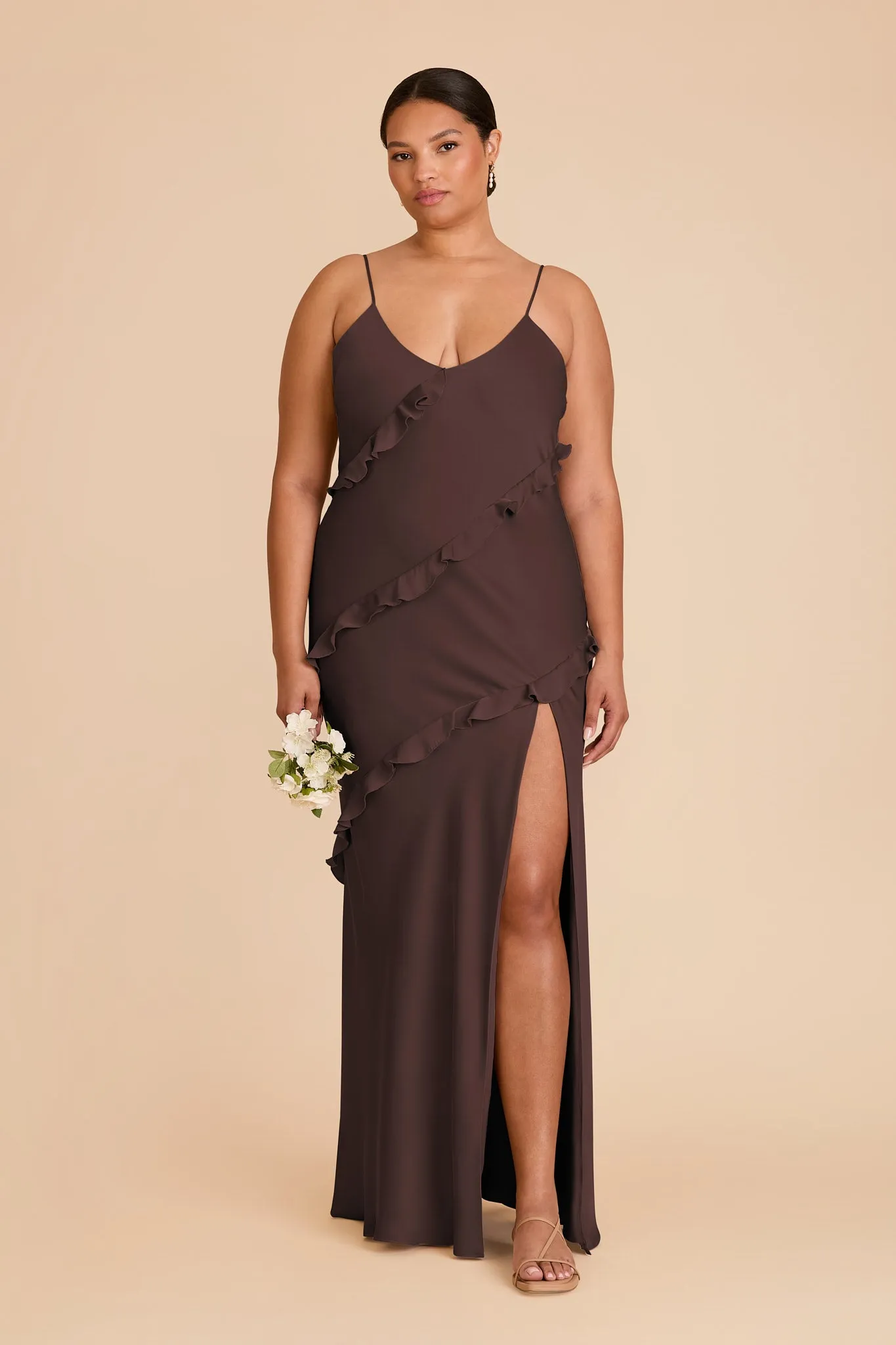 Valentina Matte Satin Dress - Espresso sold by Birdy Grey product image thumbnail 2