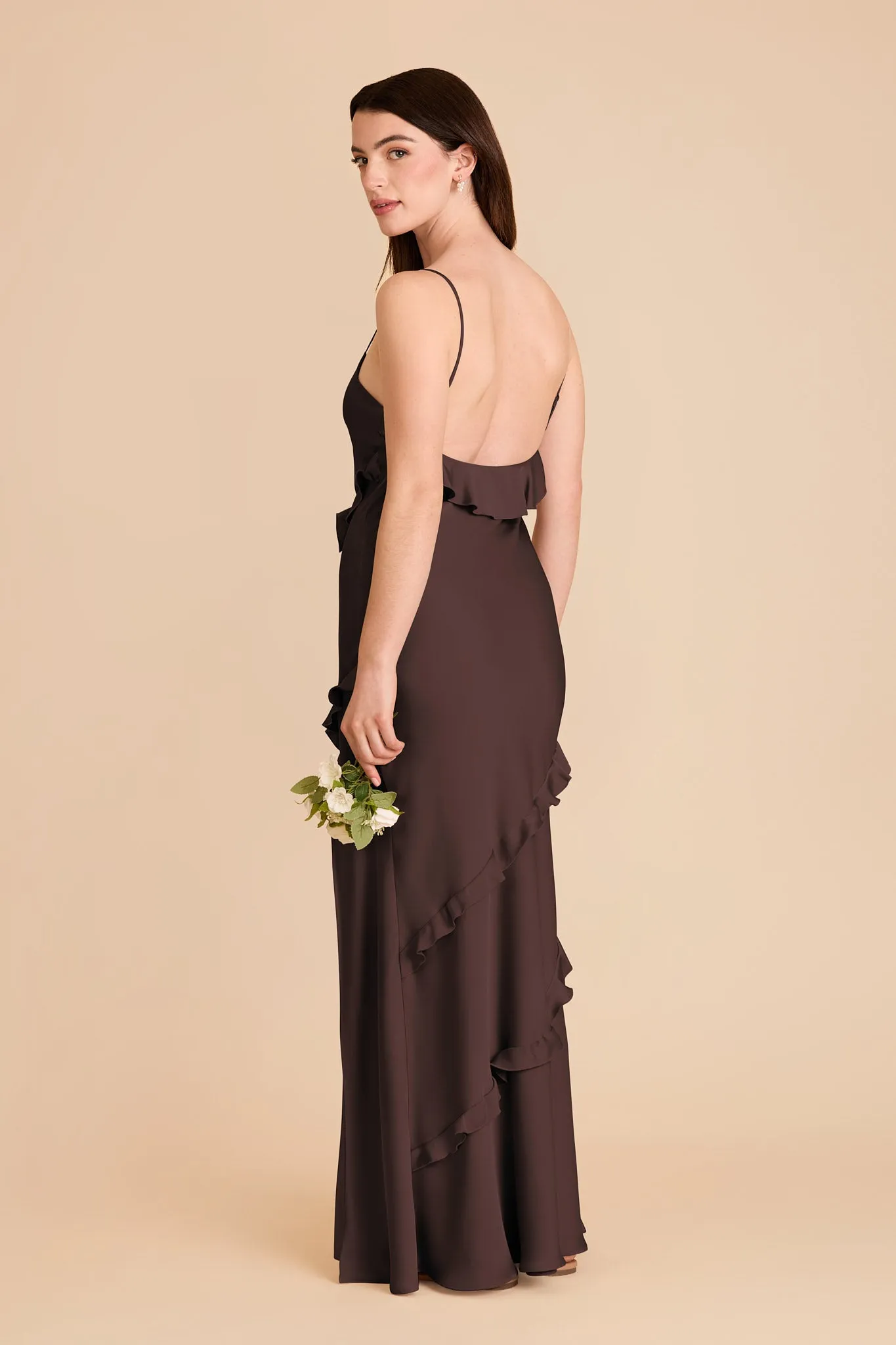 Valentina Matte Satin Dress - Espresso sold by Birdy Grey product image thumbnail 4