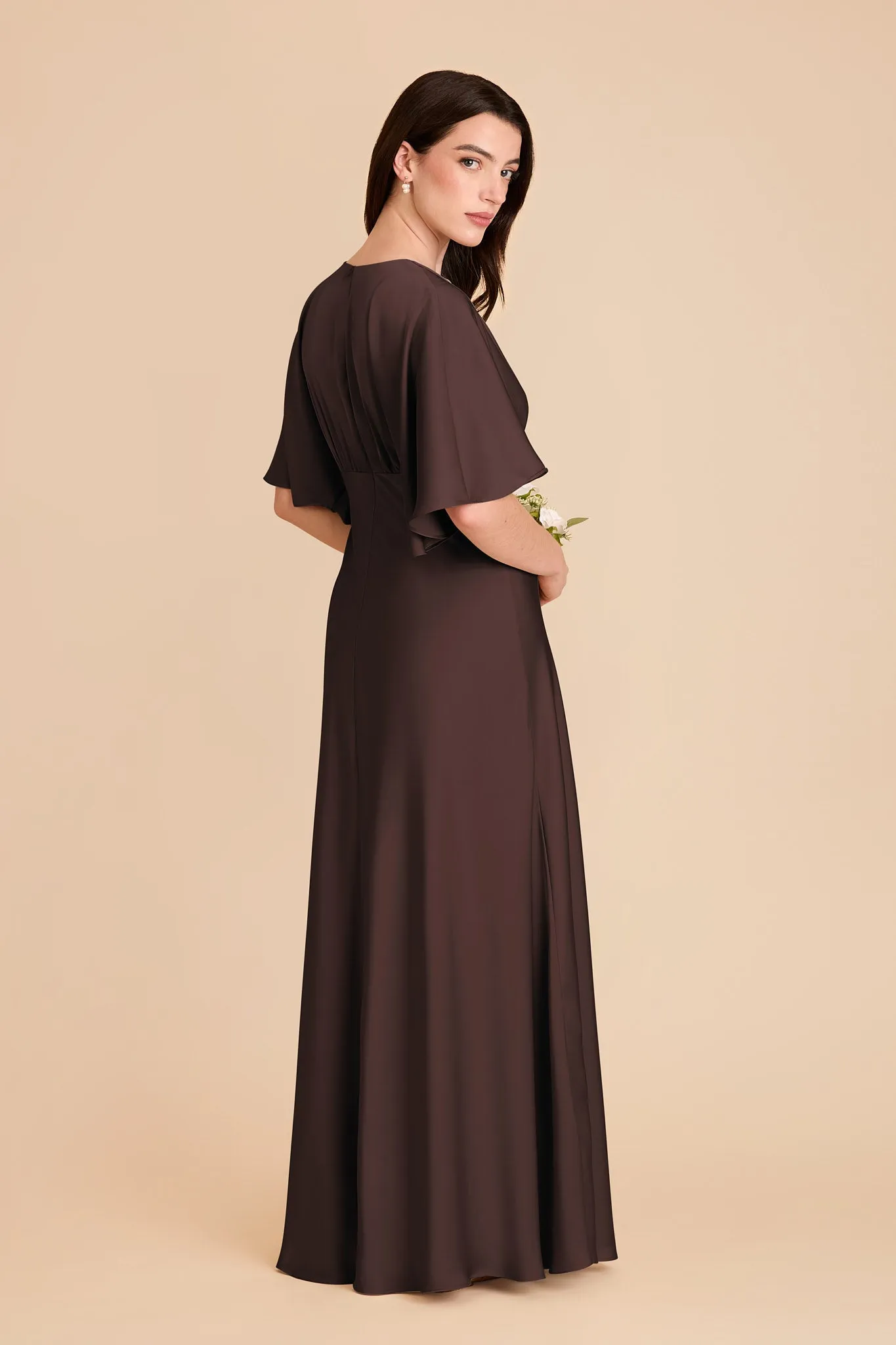 Shyla Matte Satin Dress - Espresso sold by Birdy Grey product image thumbnail 4