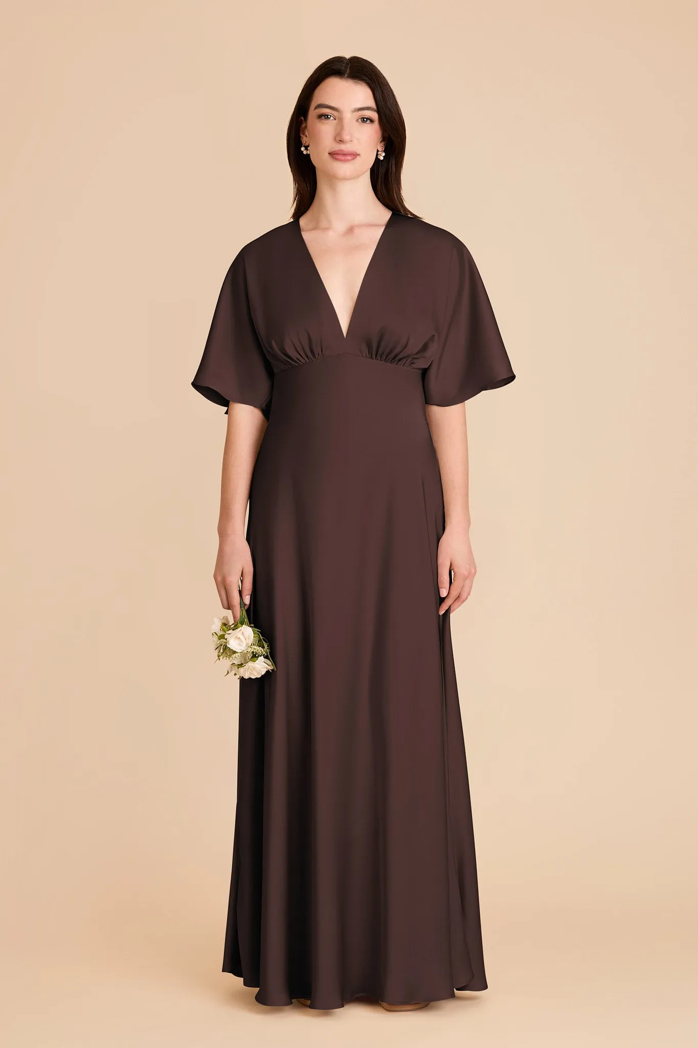 Shyla Matte Satin Dress - Espresso sold by Birdy Grey product image thumbnail 3