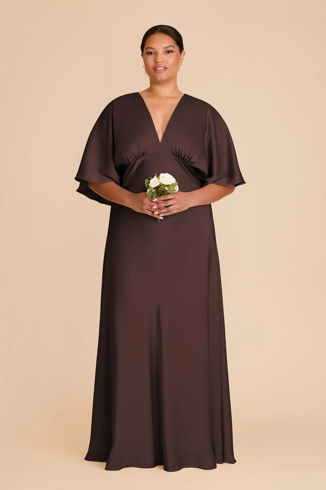 Shyla Matte Satin Dress - Espresso sold by Birdy Grey product image thumbnail 2