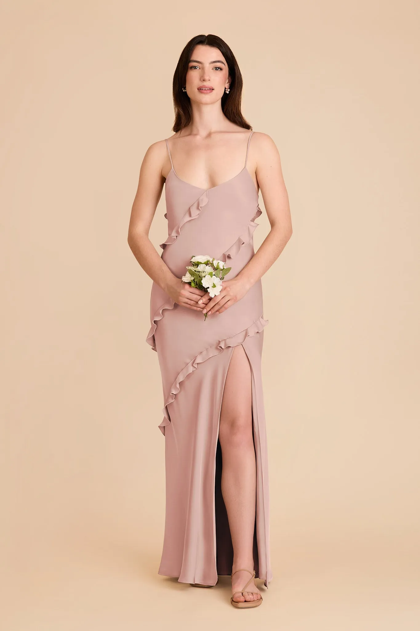 Valentina Matte Satin Dress - English Rose sold by Birdy Grey