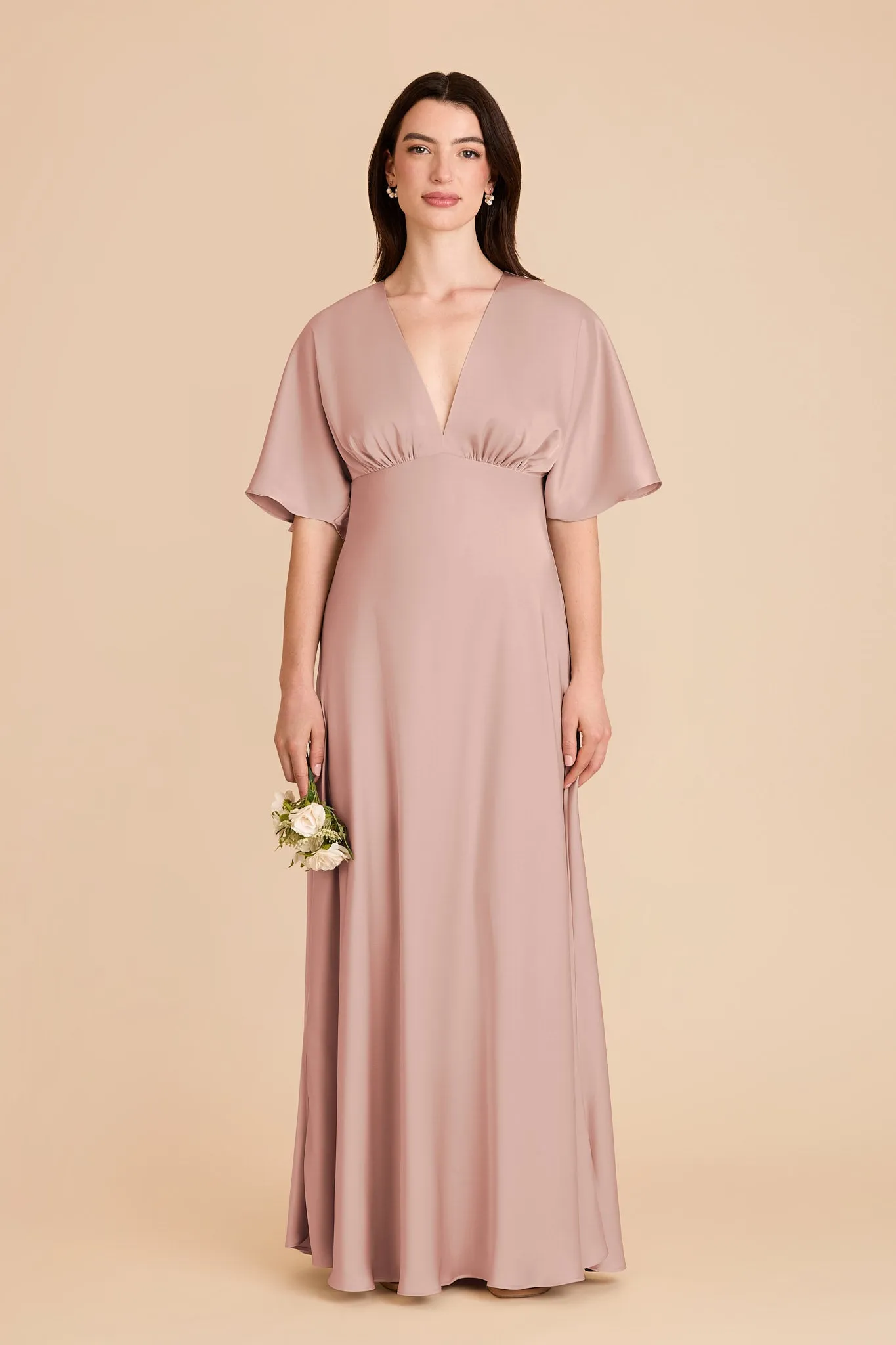 Shyla Matte Satin Dress - English Rose sold by Birdy Grey