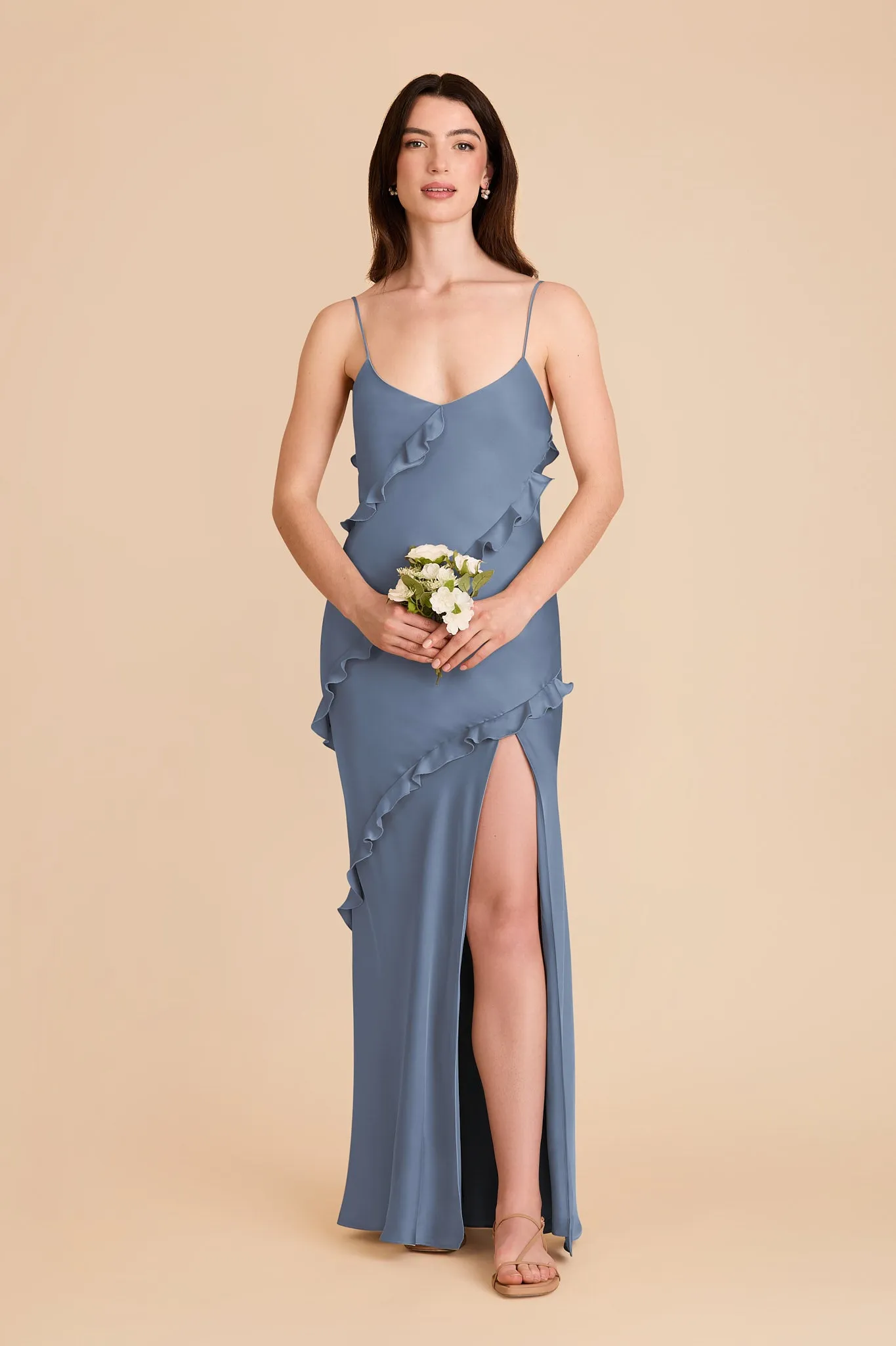 Valentina Matte Satin Dress - French Blue sold by Birdy Grey