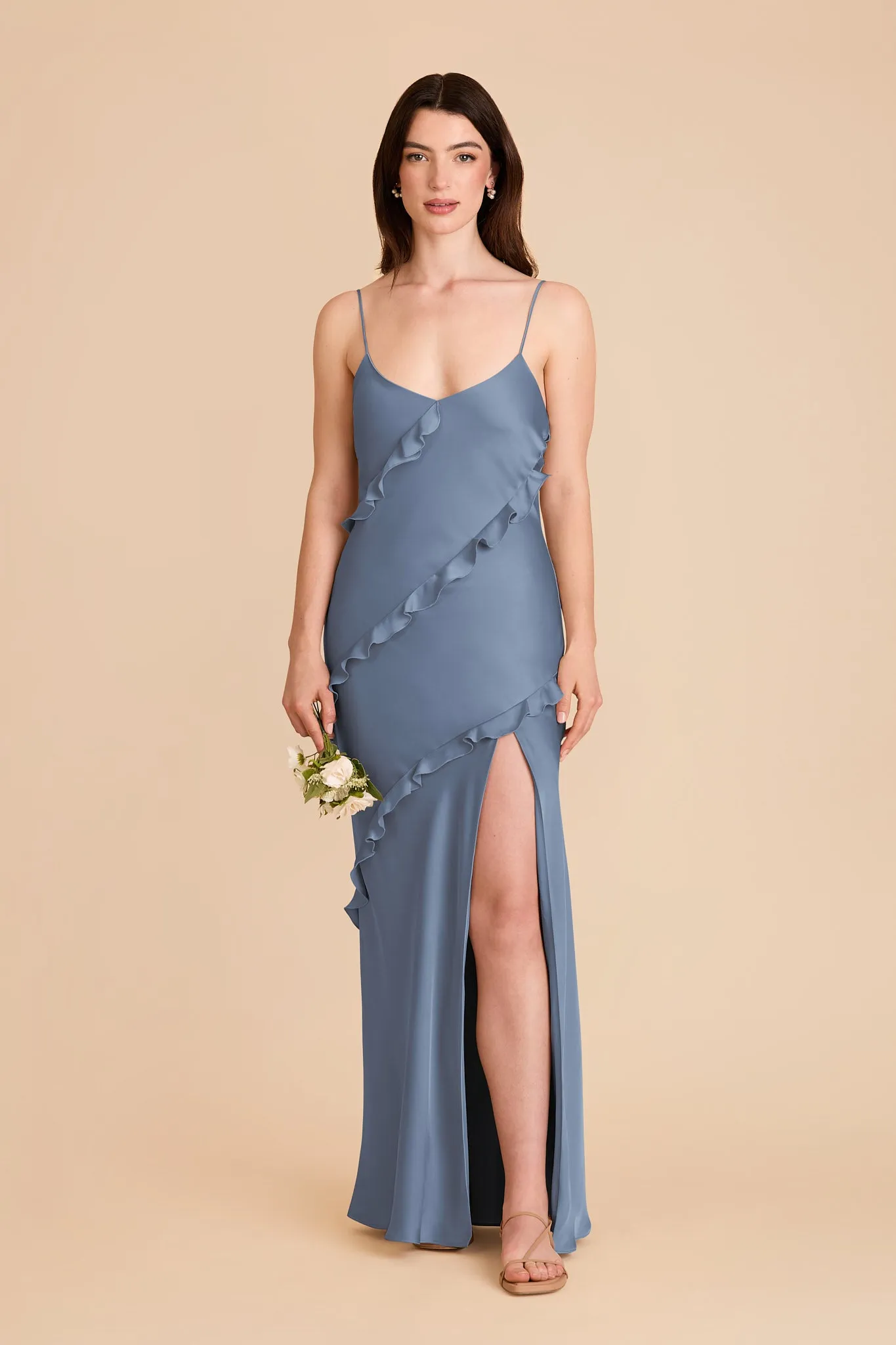 Valentina Matte Satin Dress - French Blue sold by Birdy Grey product image thumbnail 4