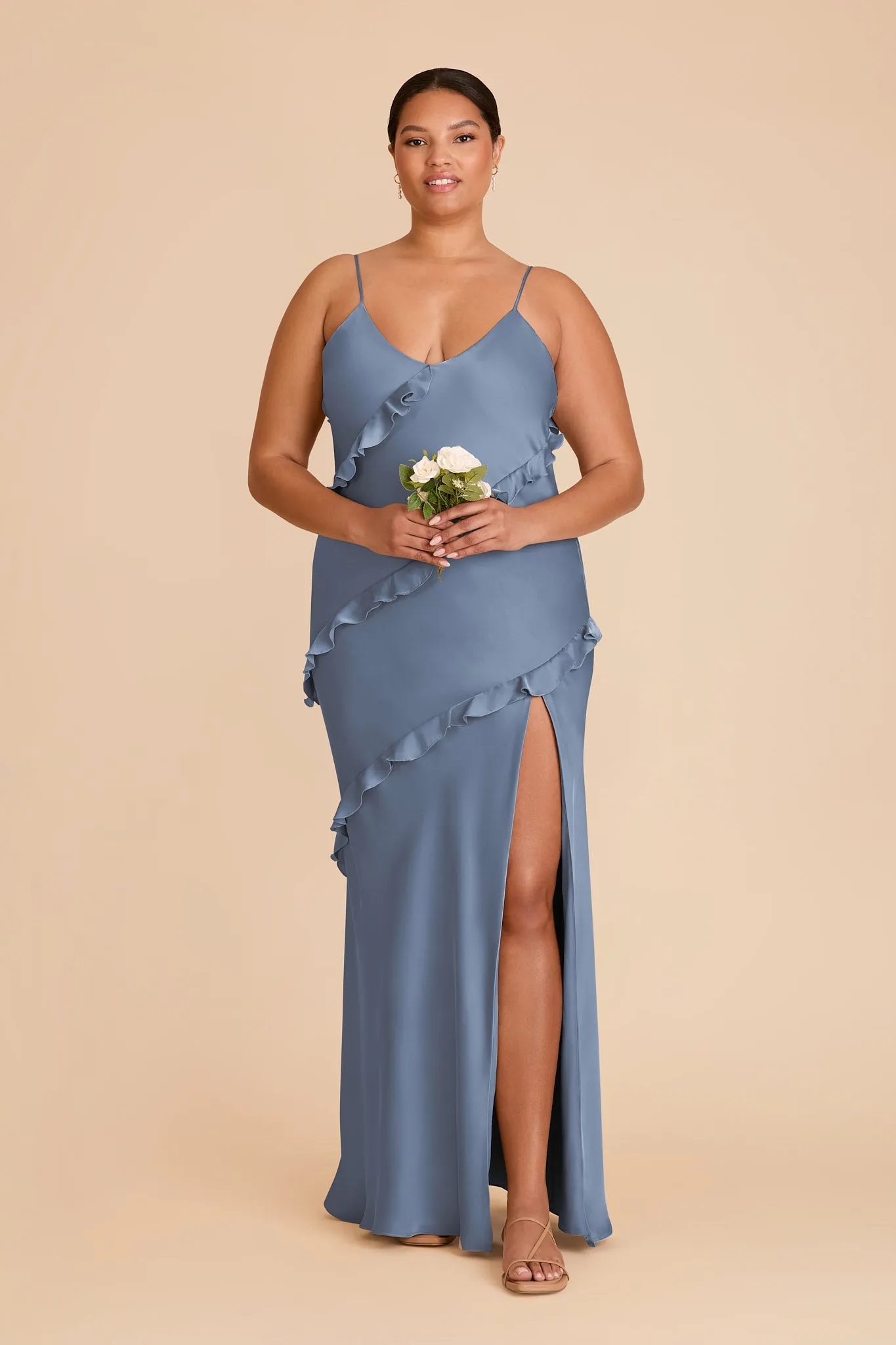 Valentina Matte Satin Dress - French Blue sold by Birdy Grey product image thumbnail 2