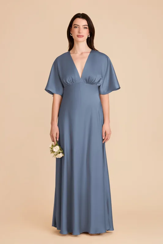 Shyla Matte Satin Dress - French Blue sold by Birdy Grey