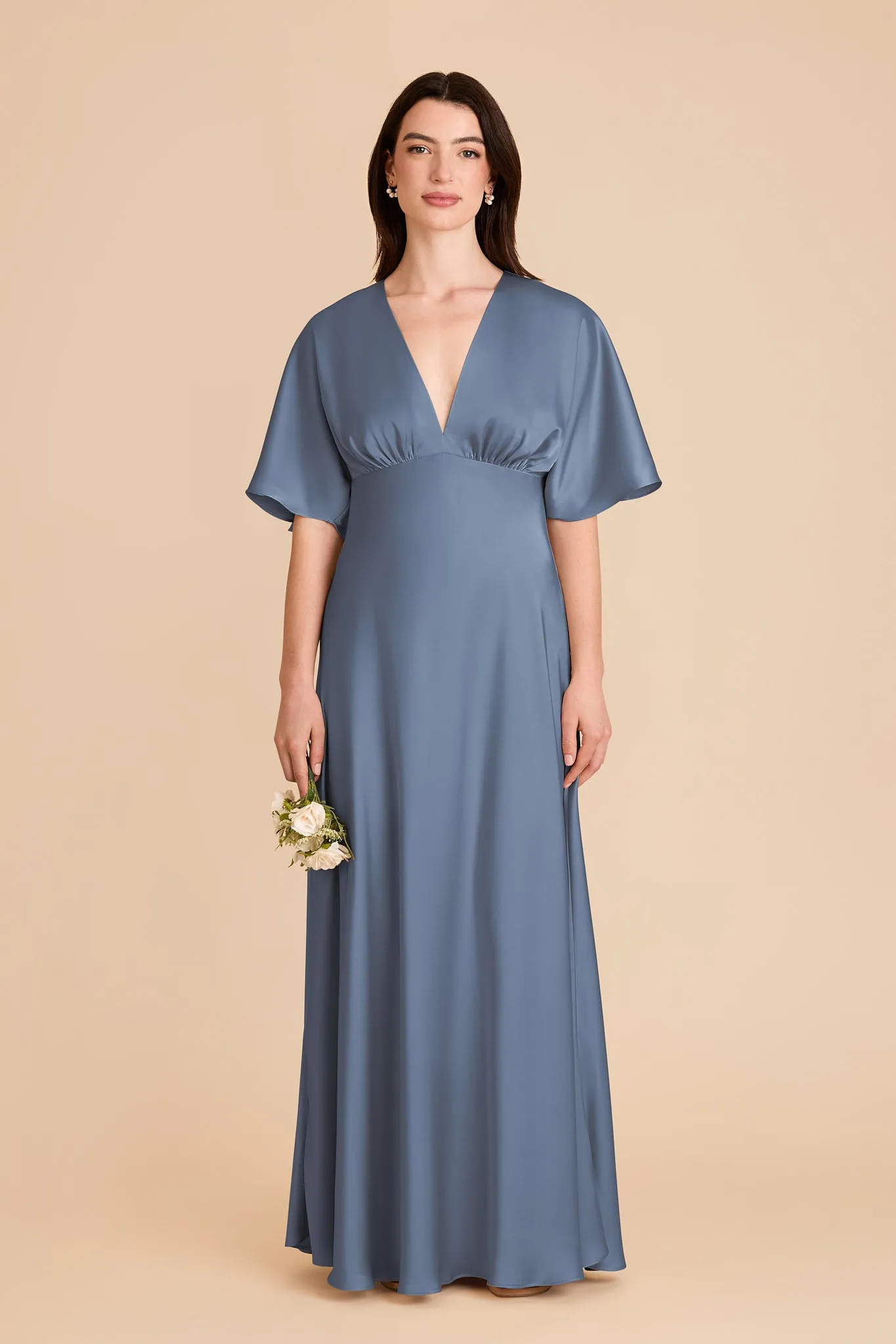 Shyla Matte Satin Dress - French Blue sold by Birdy Grey
