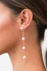 Long Cooper Pearl Drop Earrings - Gold sold by Birdy Grey