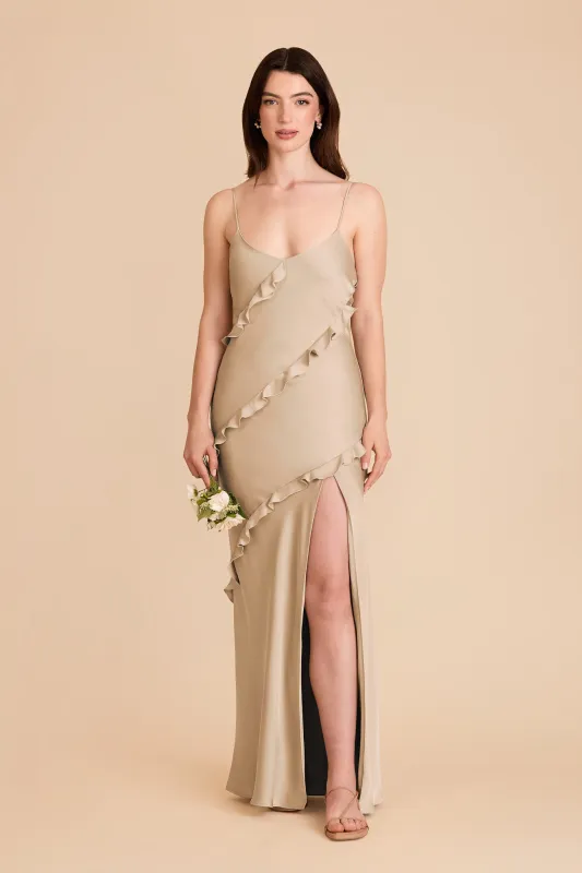 Valentina Matte Satin Dress - Gold sold by Birdy Grey