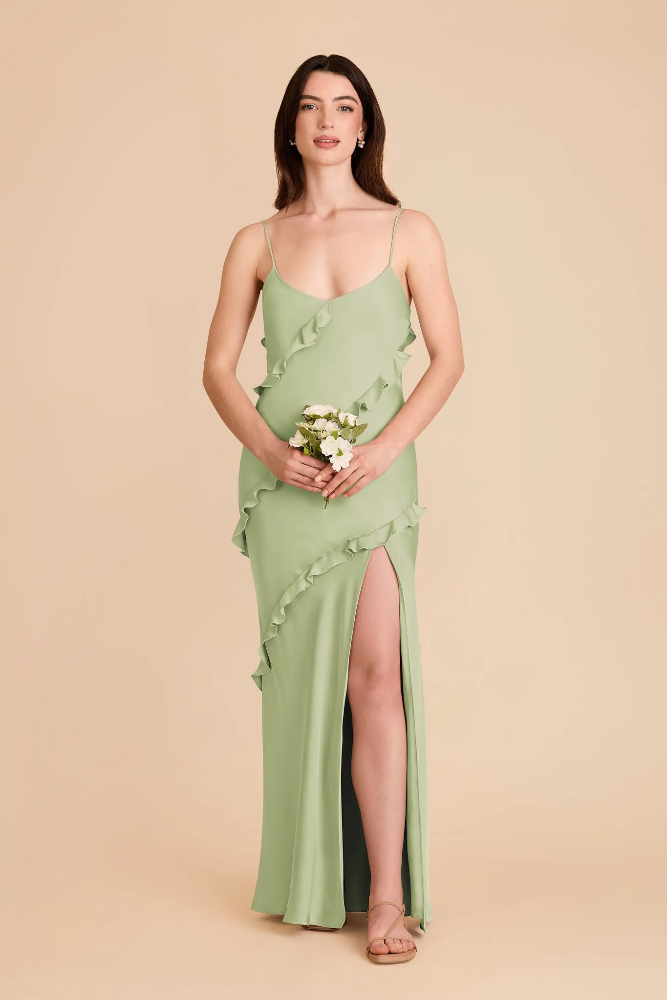 Valentina Matte Satin Dress - Pale Pistachio sold by Birdy Grey product image thumbnail 3
