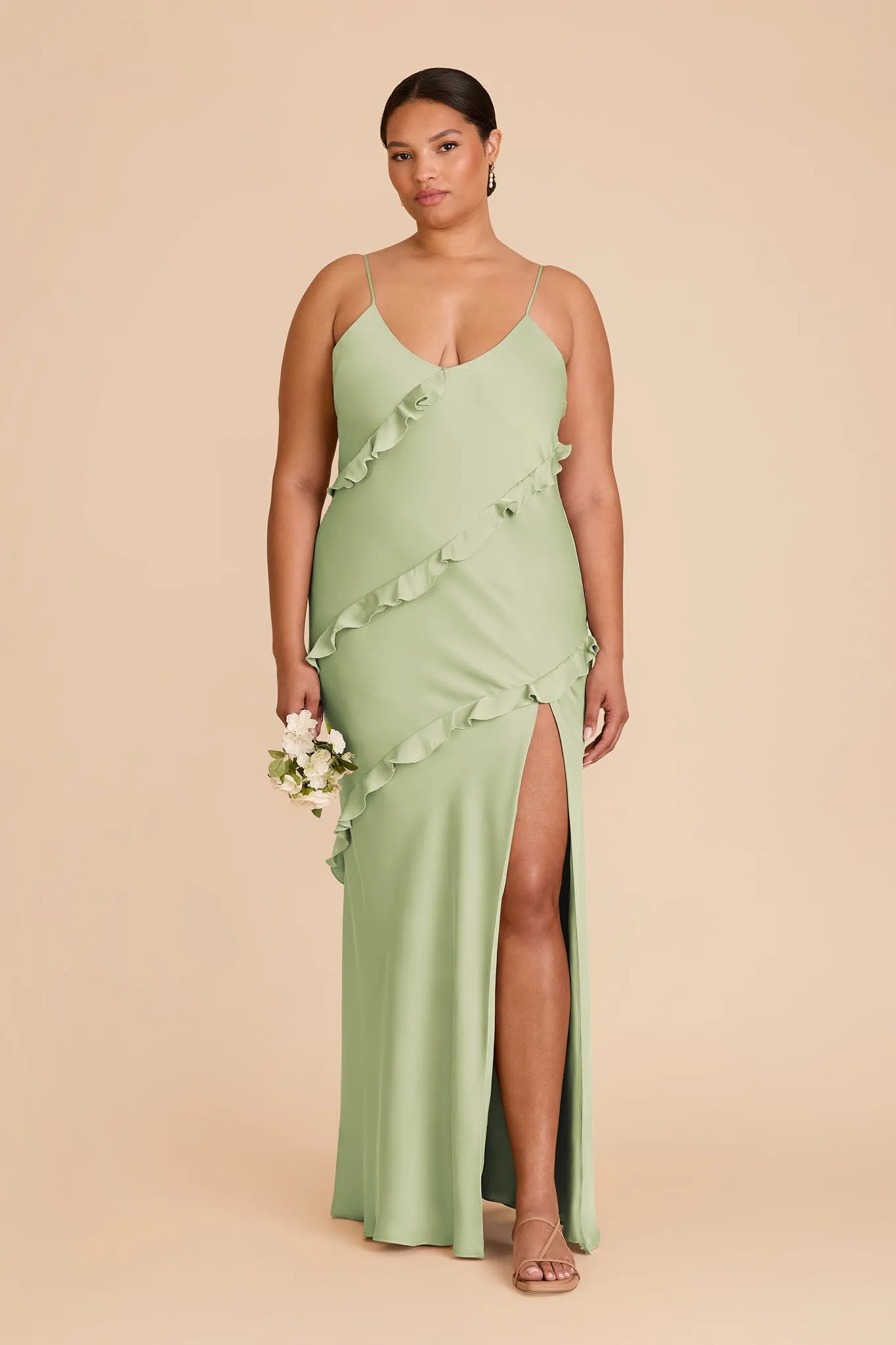 Valentina Matte Satin Dress - Pale Pistachio sold by Birdy Grey product image thumbnail 2