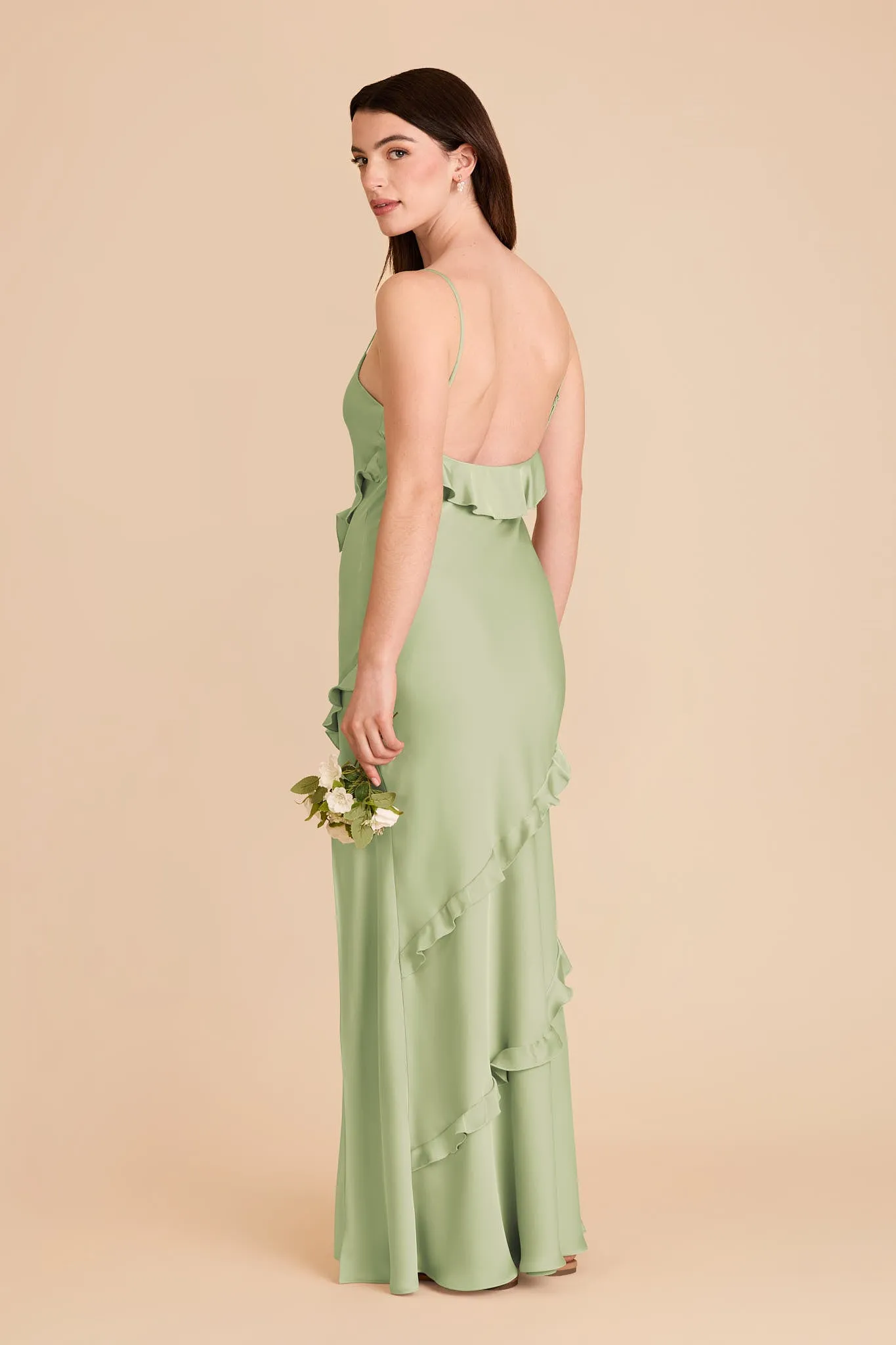 Valentina Matte Satin Dress - Pale Pistachio sold by Birdy Grey product image thumbnail 4