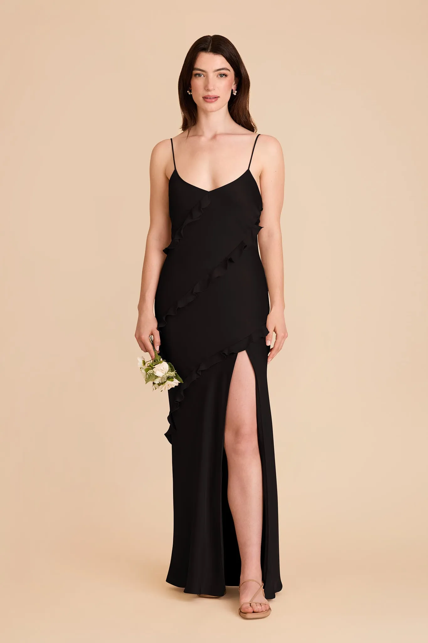Valentina Matte Satin Dress - Black sold by Birdy Grey
