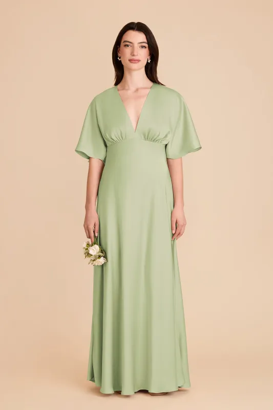 Shyla Matte Satin Dress - Pale Pistachio sold by Birdy Grey
