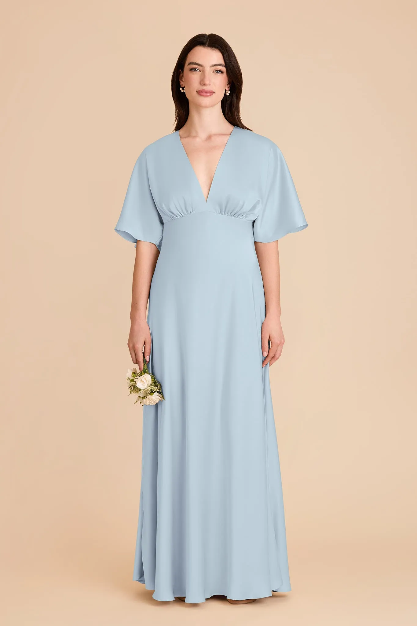 Shyla Matte Satin Dress - Mist Blue sold by Birdy Grey