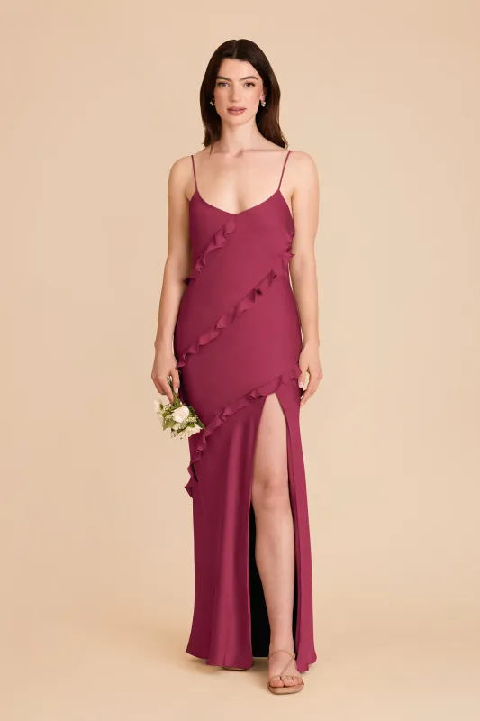 Valentina Matte Satin Dress - Berry sold by Birdy Grey