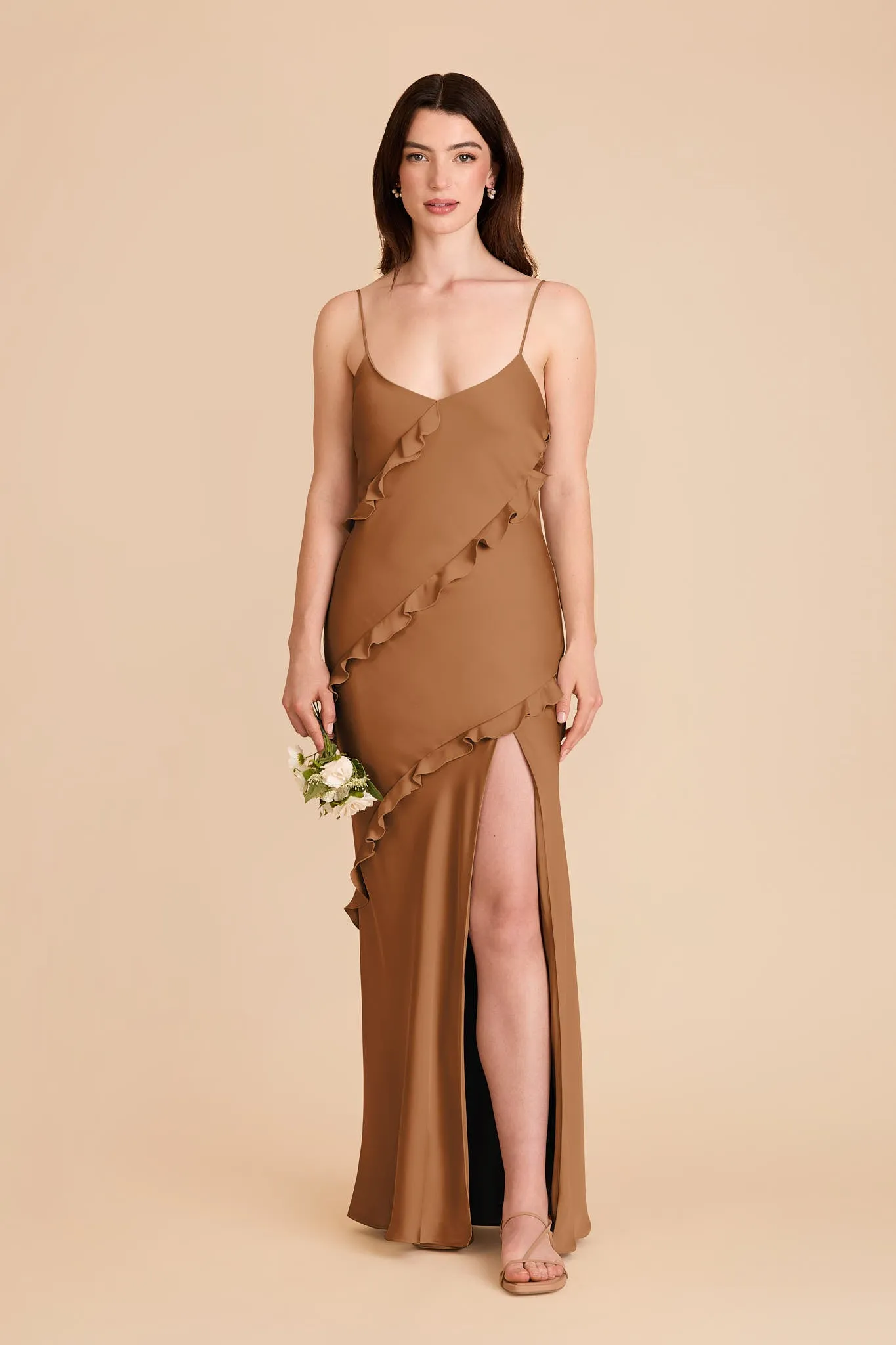 Valentina Matte Satin Dress - Copper sold by Birdy Grey