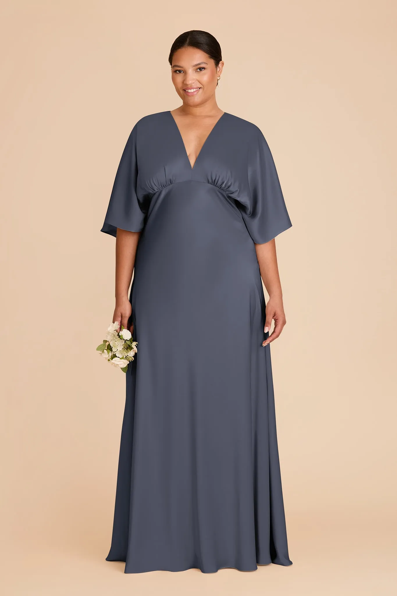 Shyla Matte Satin Dress - Dusk Blue sold by Birdy Grey product image thumbnail 2