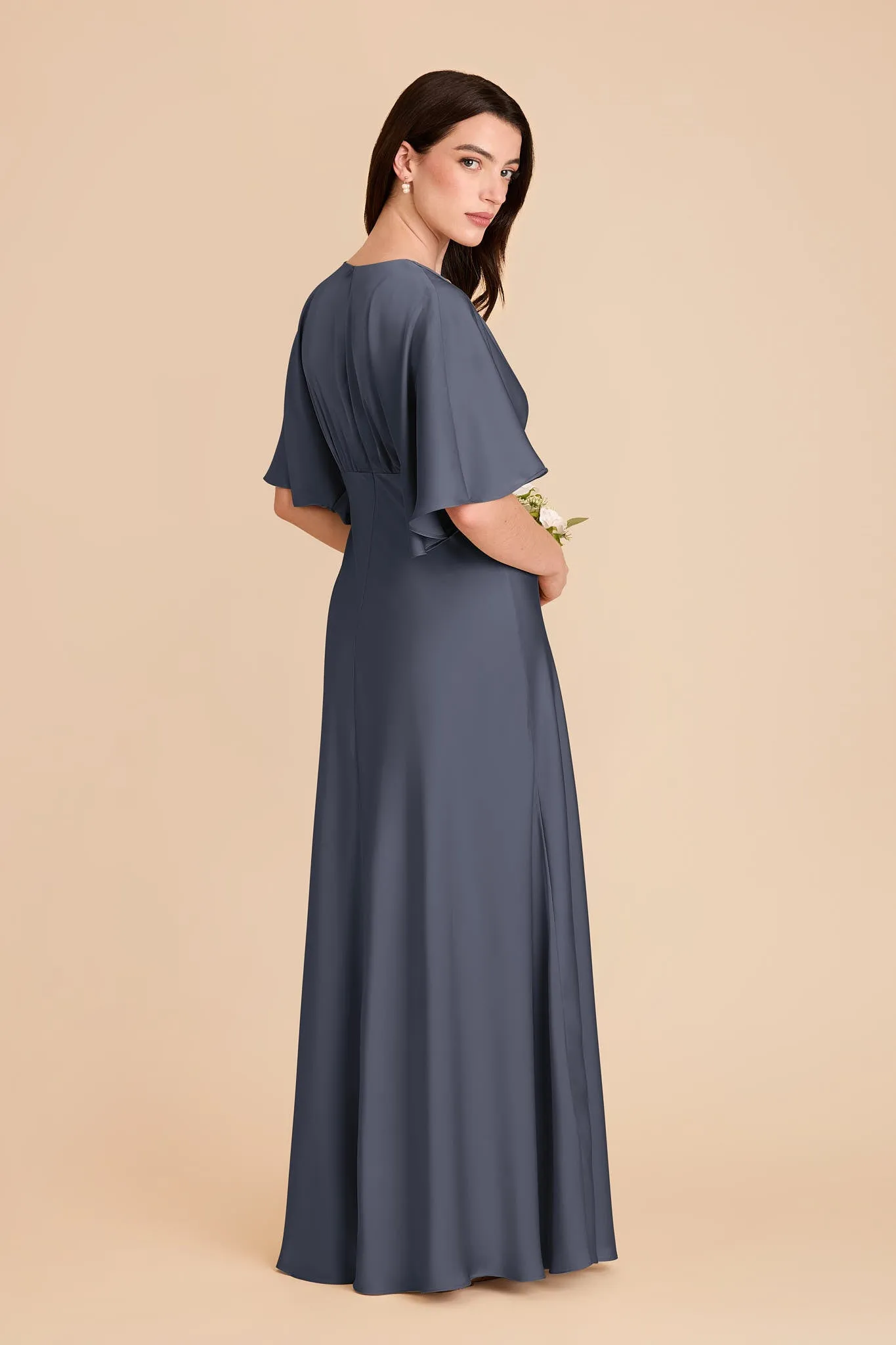 Shyla Matte Satin Dress - Dusk Blue sold by Birdy Grey product image thumbnail 4