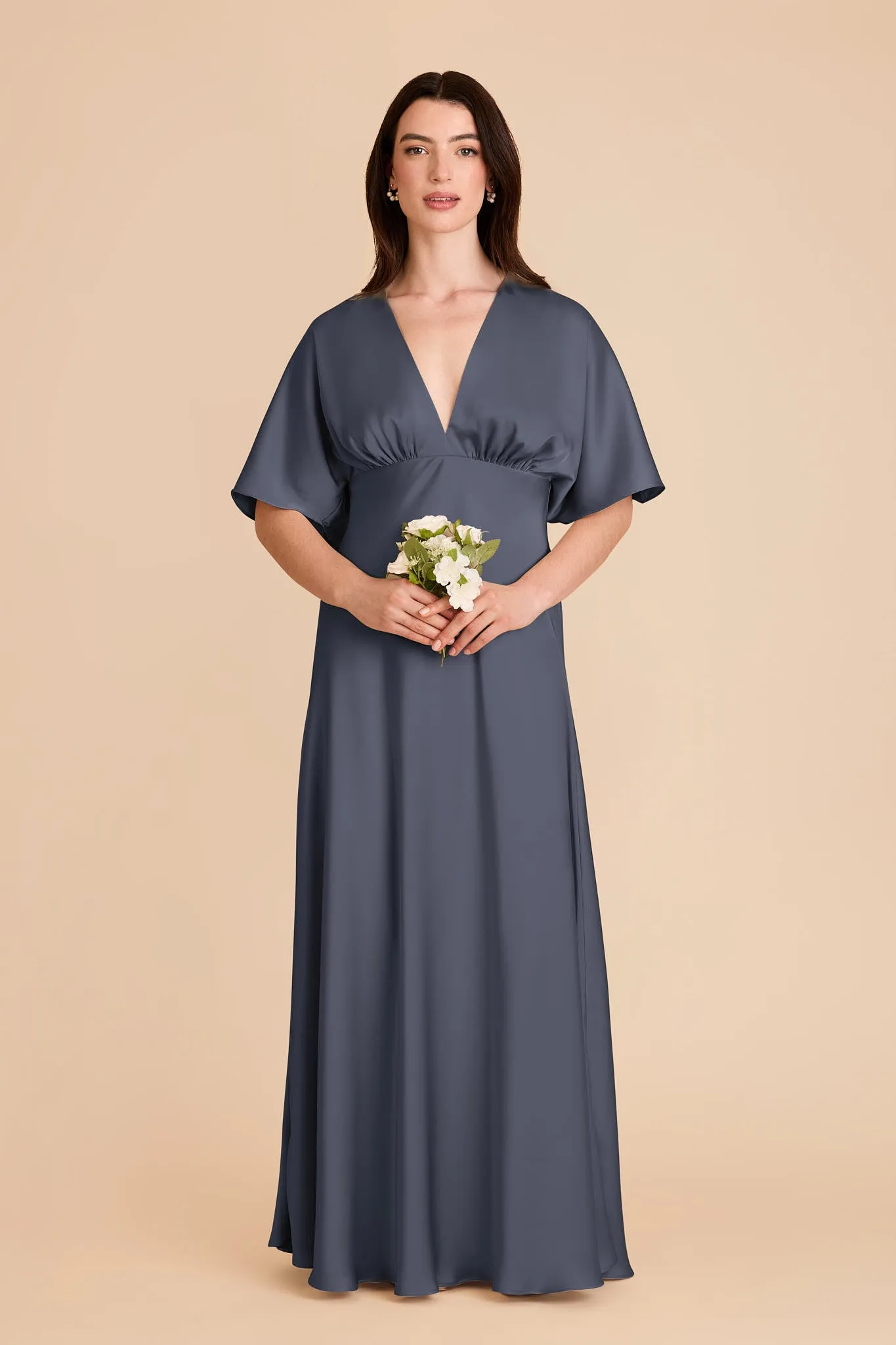 Shyla Matte Satin Dress - Dusk Blue sold by Birdy Grey product image thumbnail 3