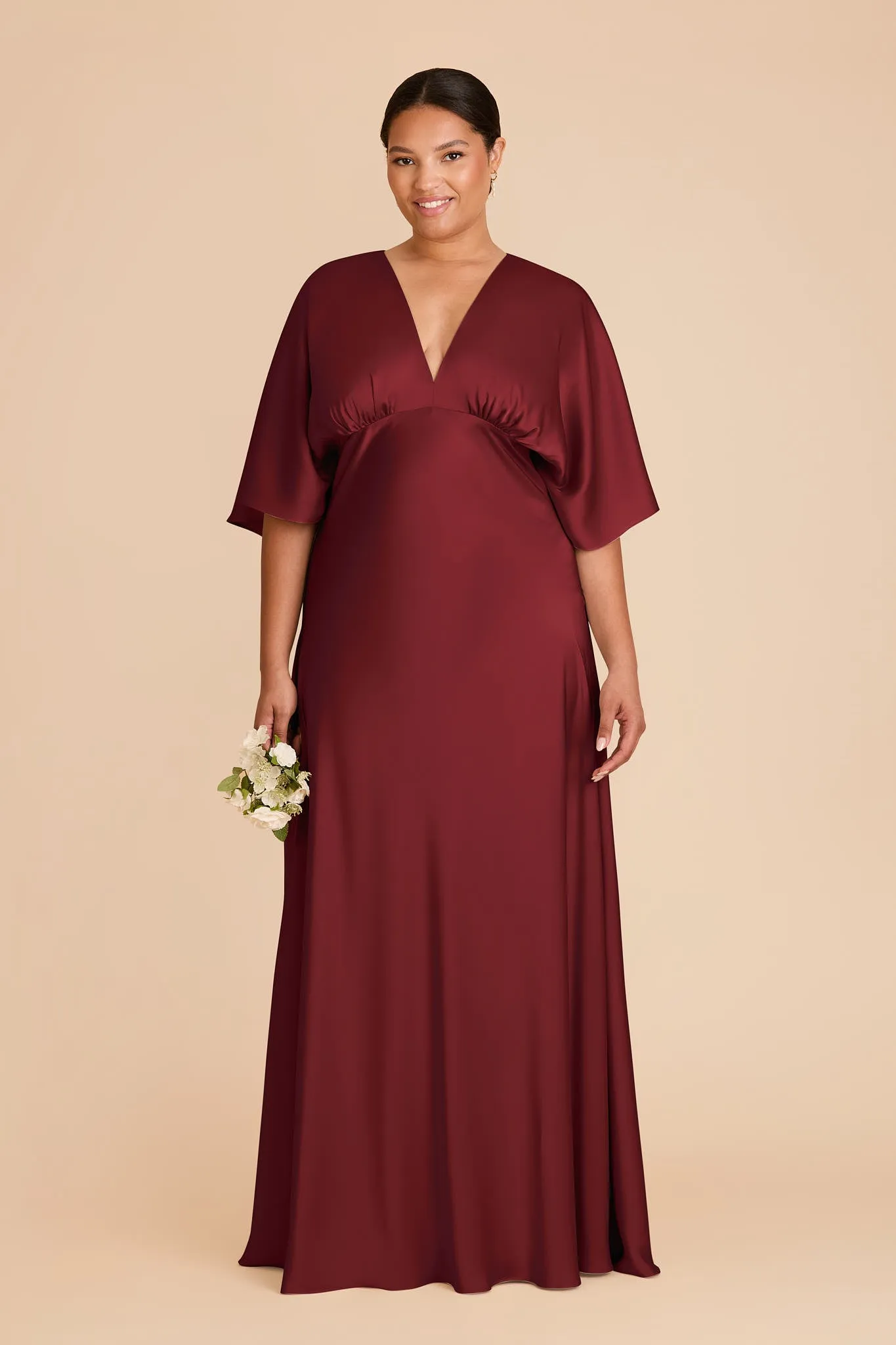 Shyla Matte Satin Dress - Burgundy sold by Birdy Grey product image thumbnail 2
