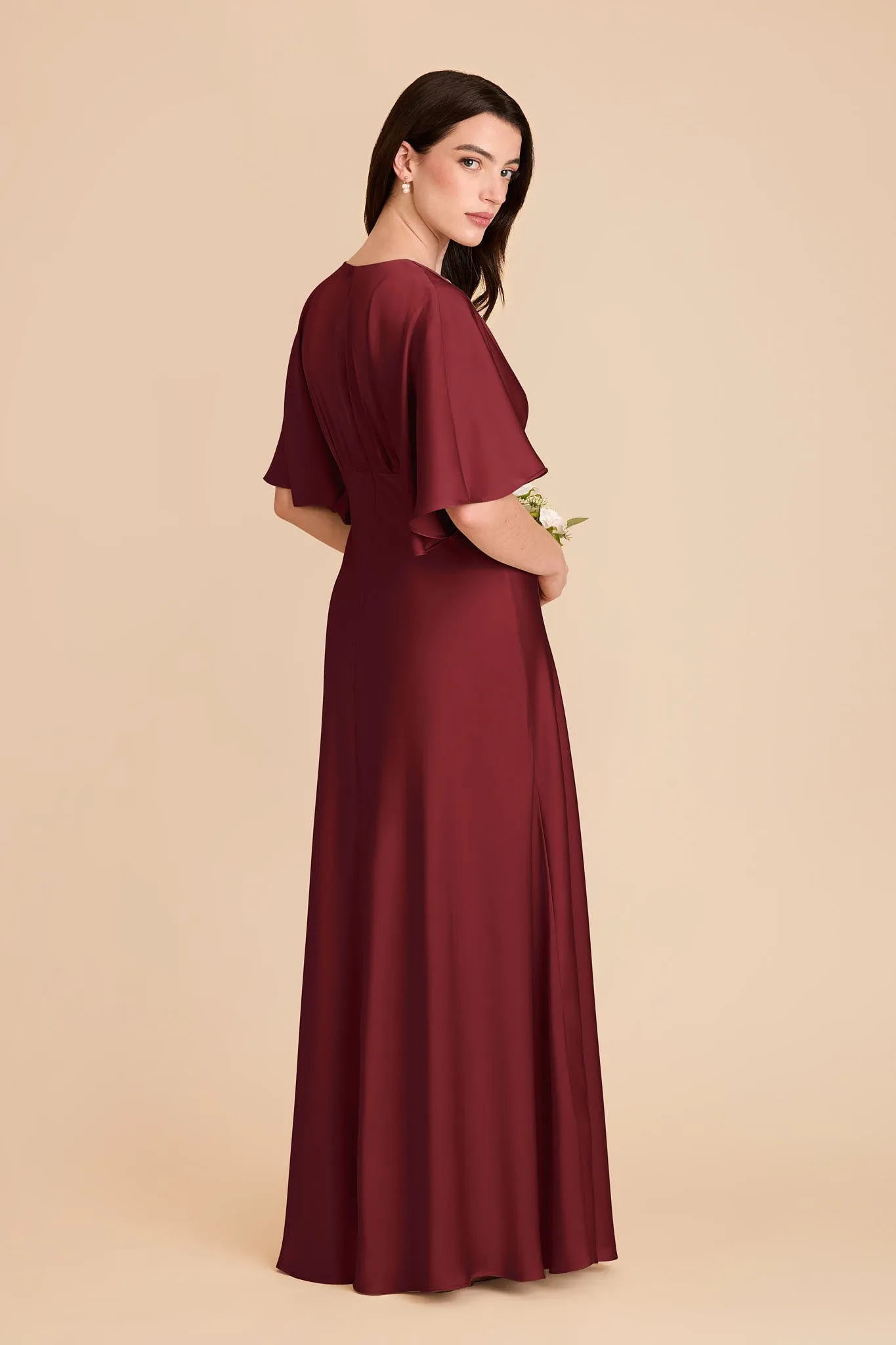 Shyla Matte Satin Dress - Burgundy sold by Birdy Grey product image thumbnail 4