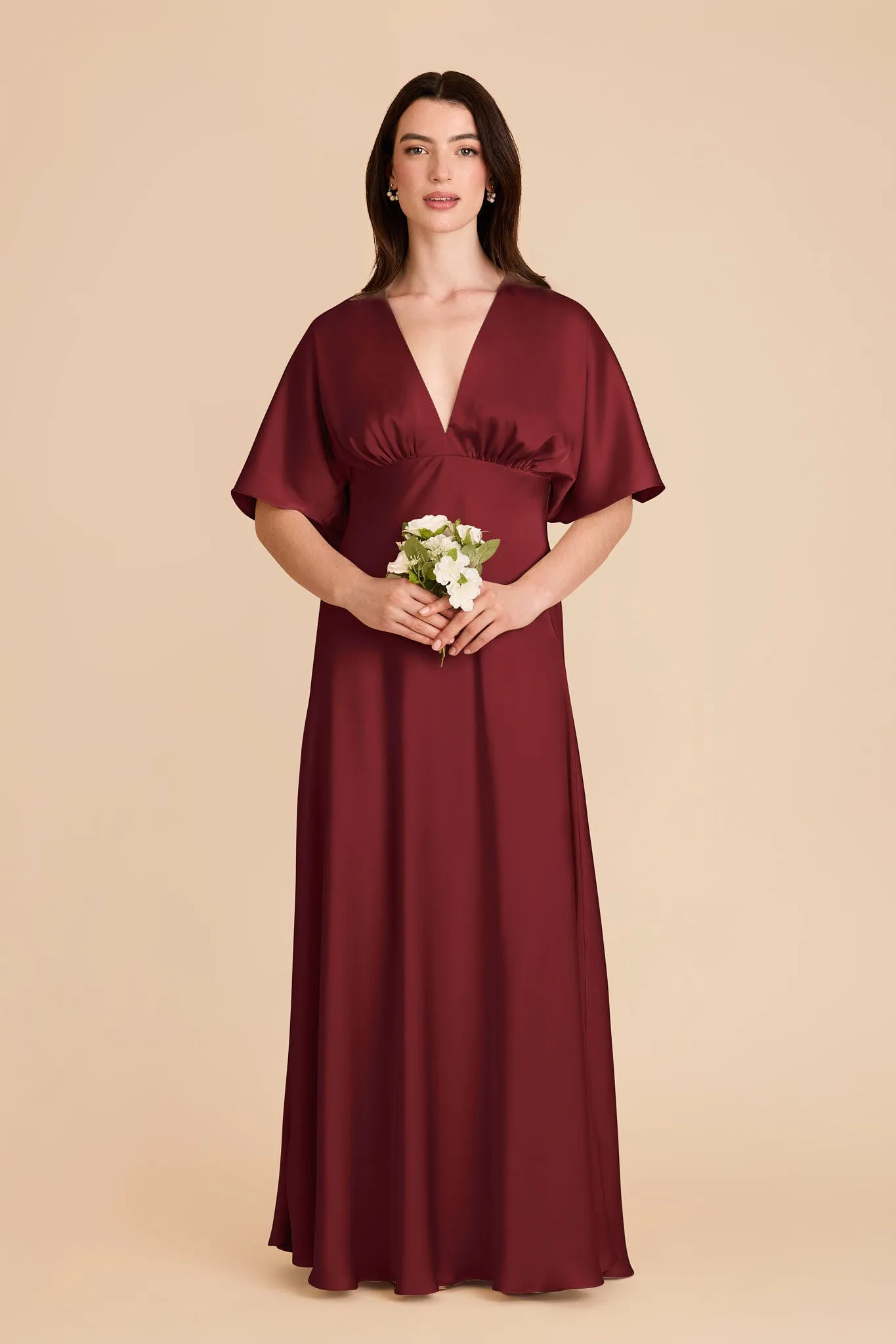 Shyla Matte Satin Dress - Burgundy sold by Birdy Grey product image thumbnail 3