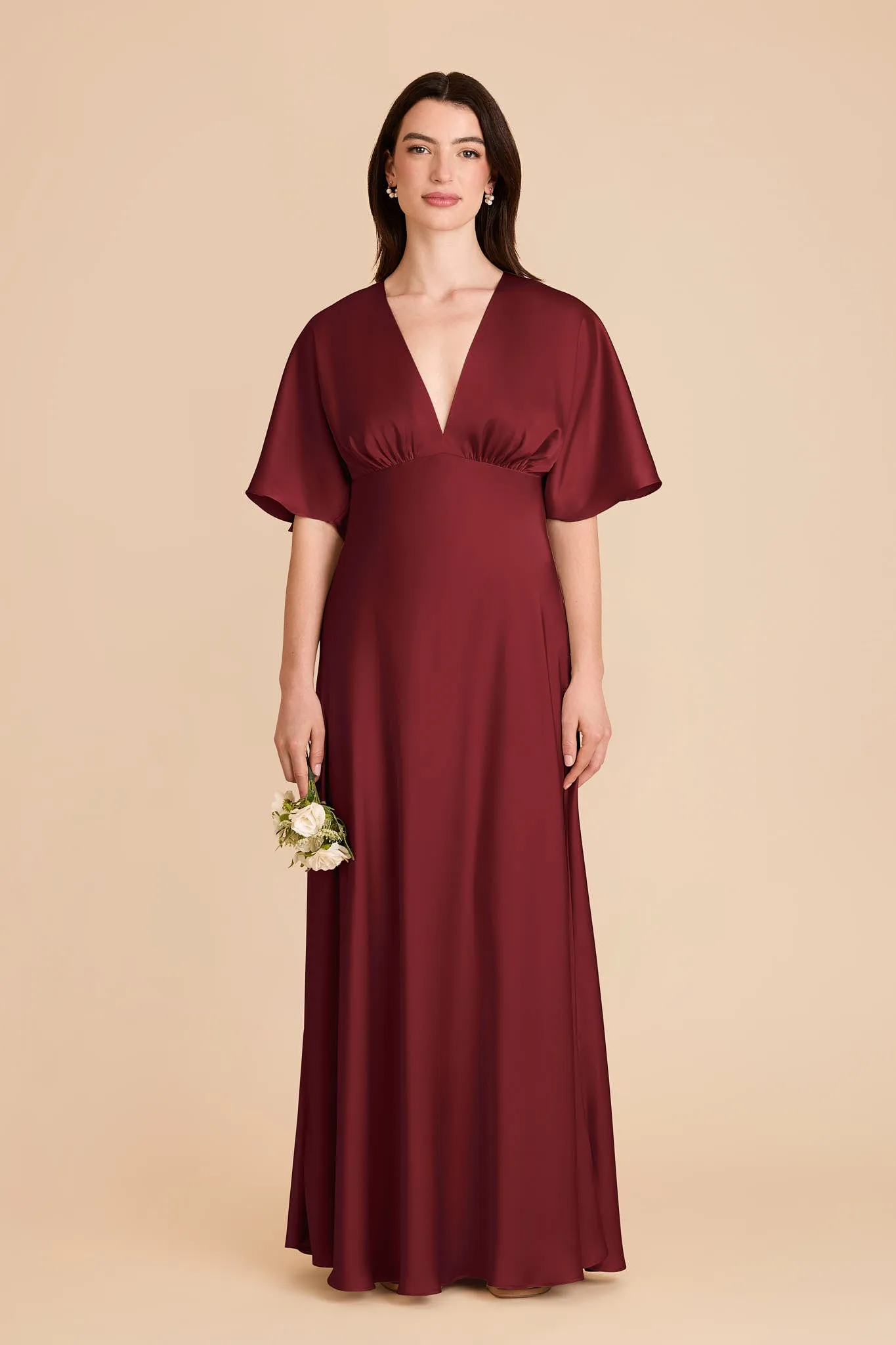 Shyla Matte Satin Dress - Burgundy sold by Birdy Grey