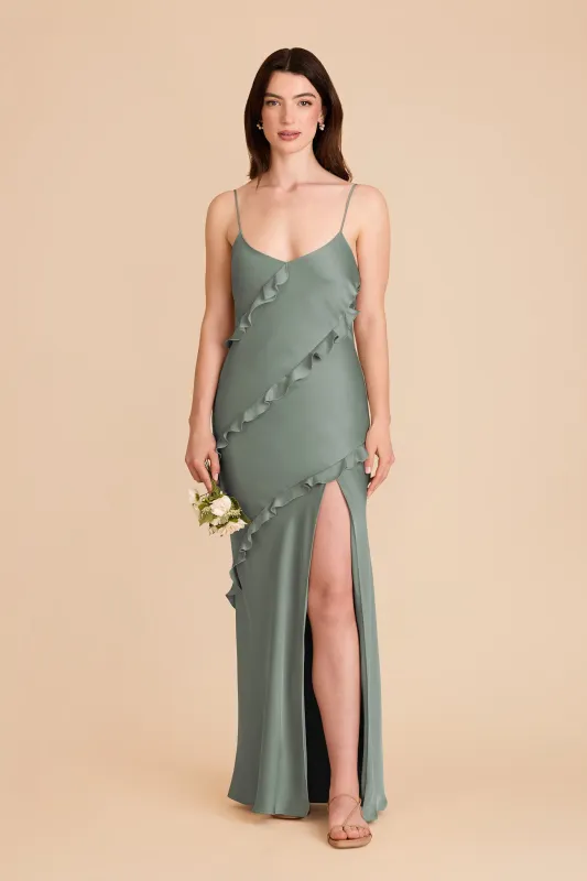 Valentina Matte Satin Dress - Sea Glass sold by Birdy Grey