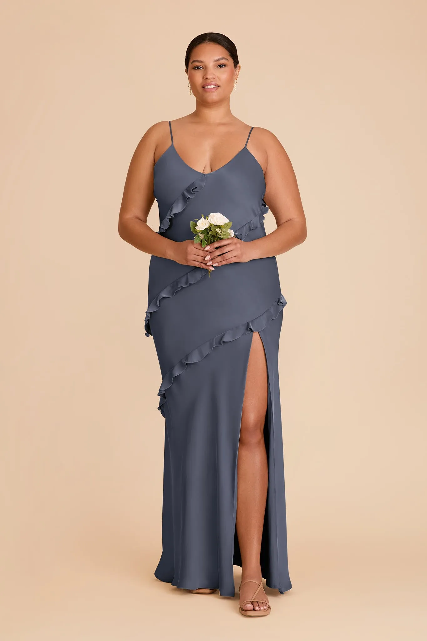 Valentina Matte Satin Dress - Dusk Blue sold by Birdy Grey product image thumbnail 2