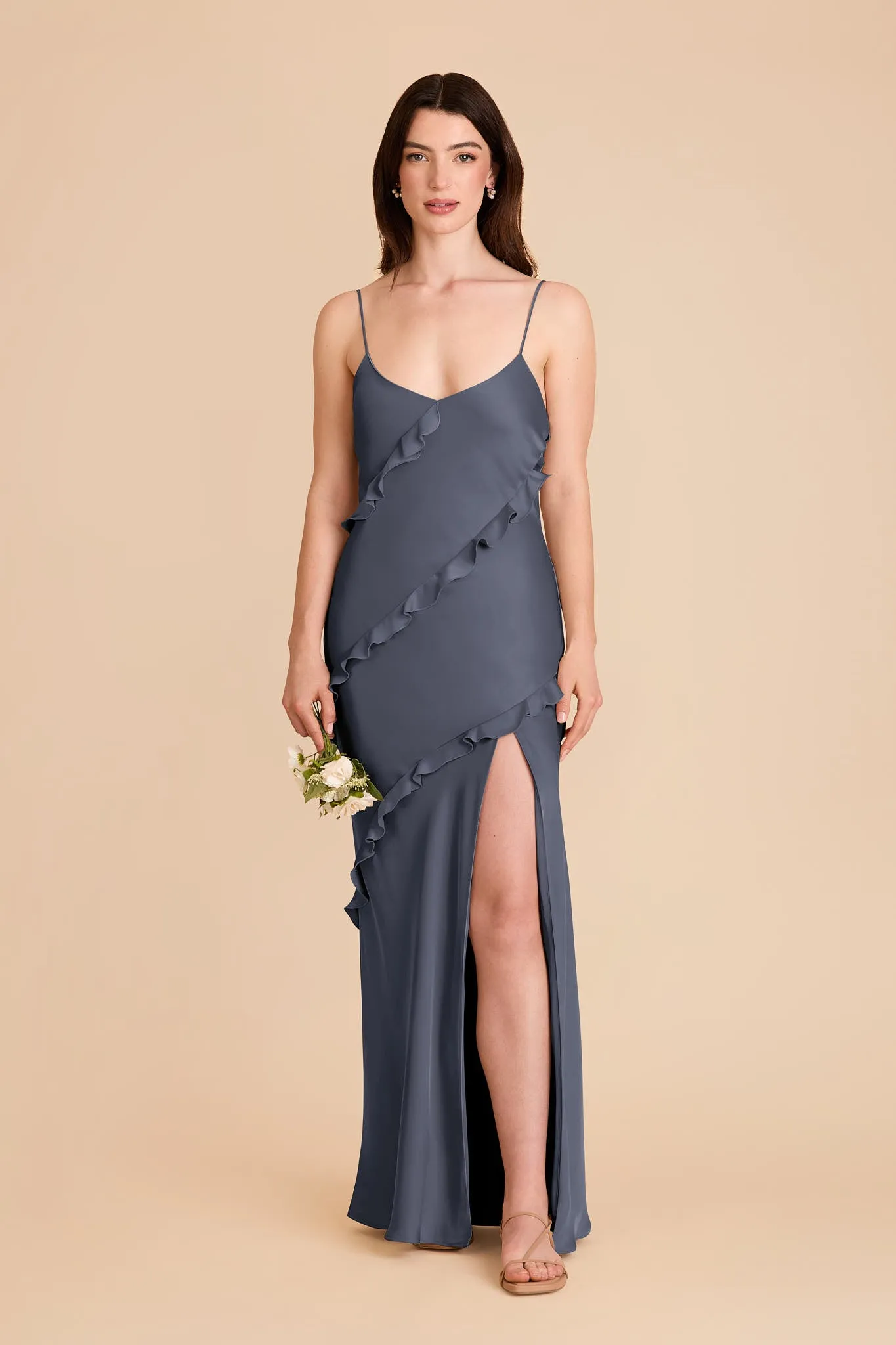Valentina Matte Satin Dress - Dusk Blue sold by Birdy Grey product image thumbnail 3