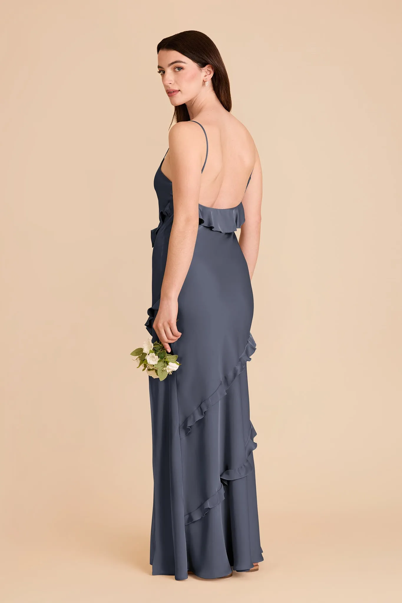 Valentina Matte Satin Dress - Dusk Blue sold by Birdy Grey product image thumbnail 4