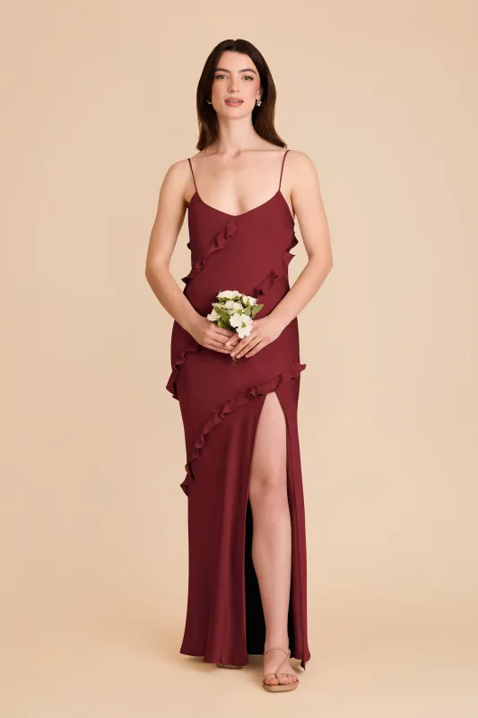 Valentina Matte Satin Dress - Burgundy sold by Birdy Grey