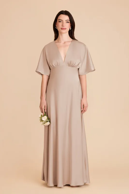 Shyla Matte Satin Dress - Taupe sold by Birdy Grey