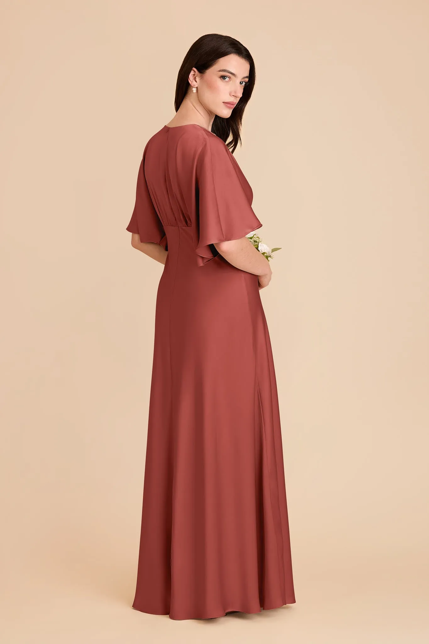 Shyla Matte Satin Dress - Spice sold by Birdy Grey product image thumbnail 4