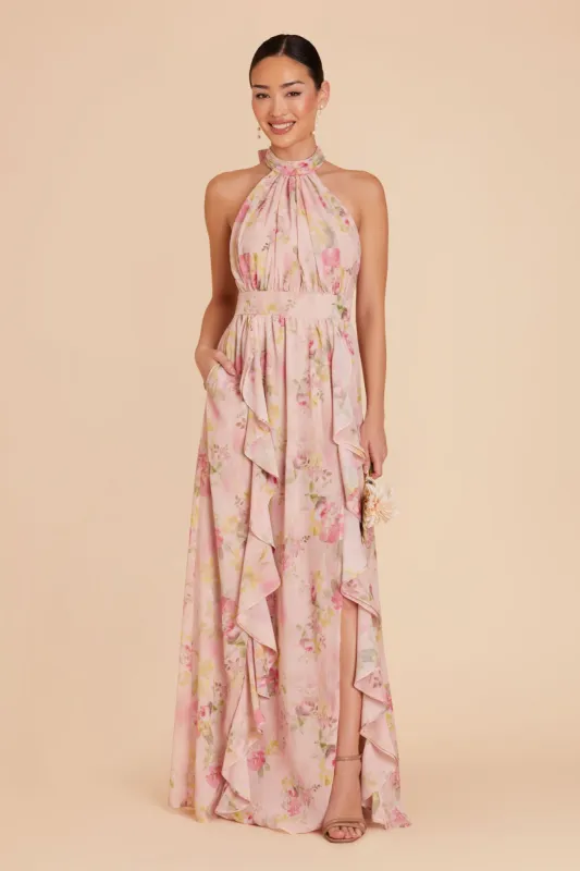 Joyce Chiffon Dress - Vintage Pink Floral sold by Birdy Grey